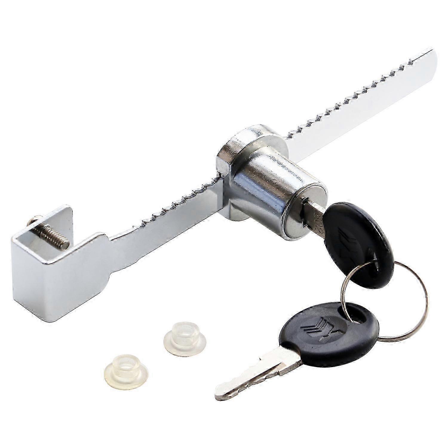 Silver Glass Cabinet Slide Lock compatible with Easy Installation