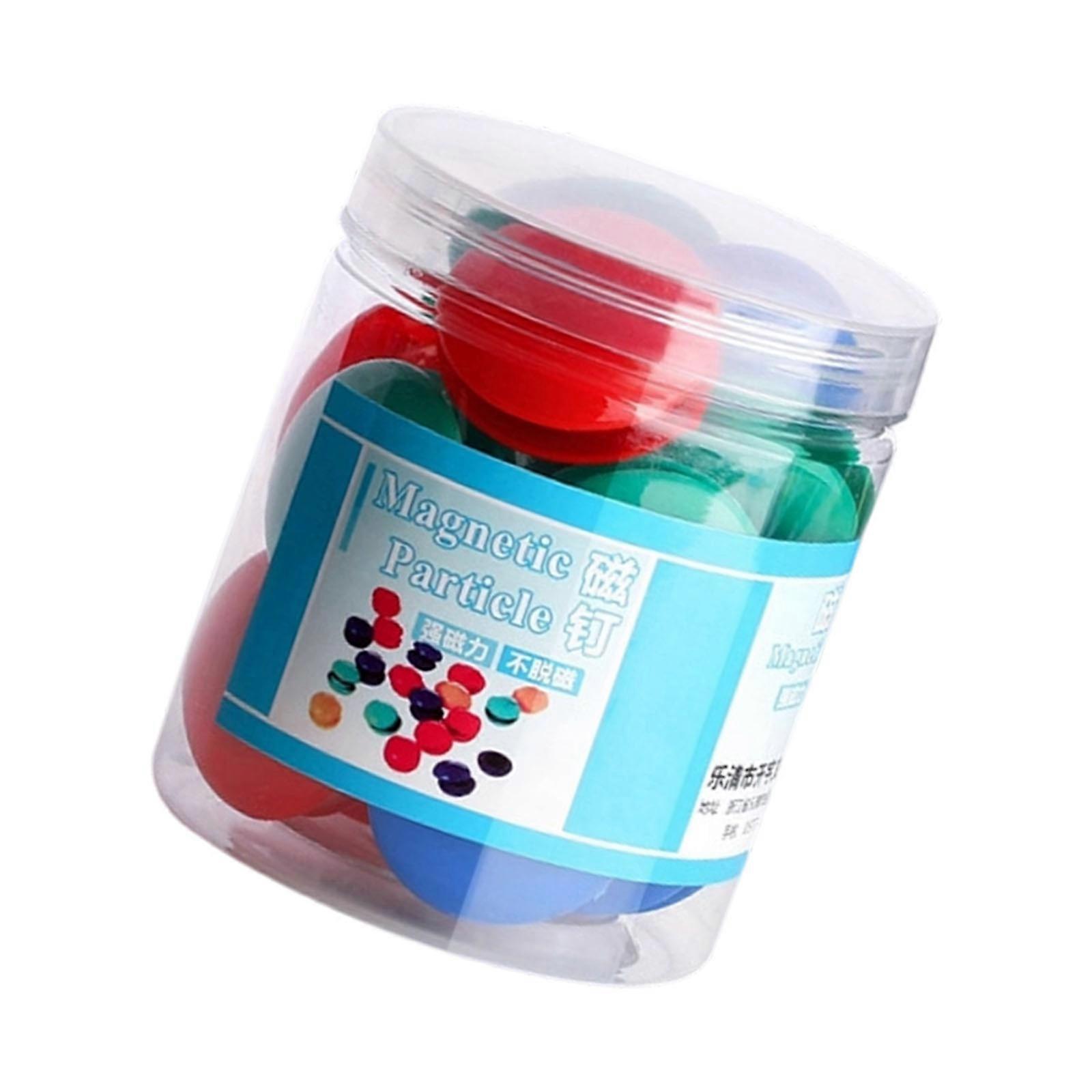 Color Coding Round Magnets Strong Adhesion Home Office School Decoration Whiteboard Plastic Covered Magnetic Buttons Set Multicolor