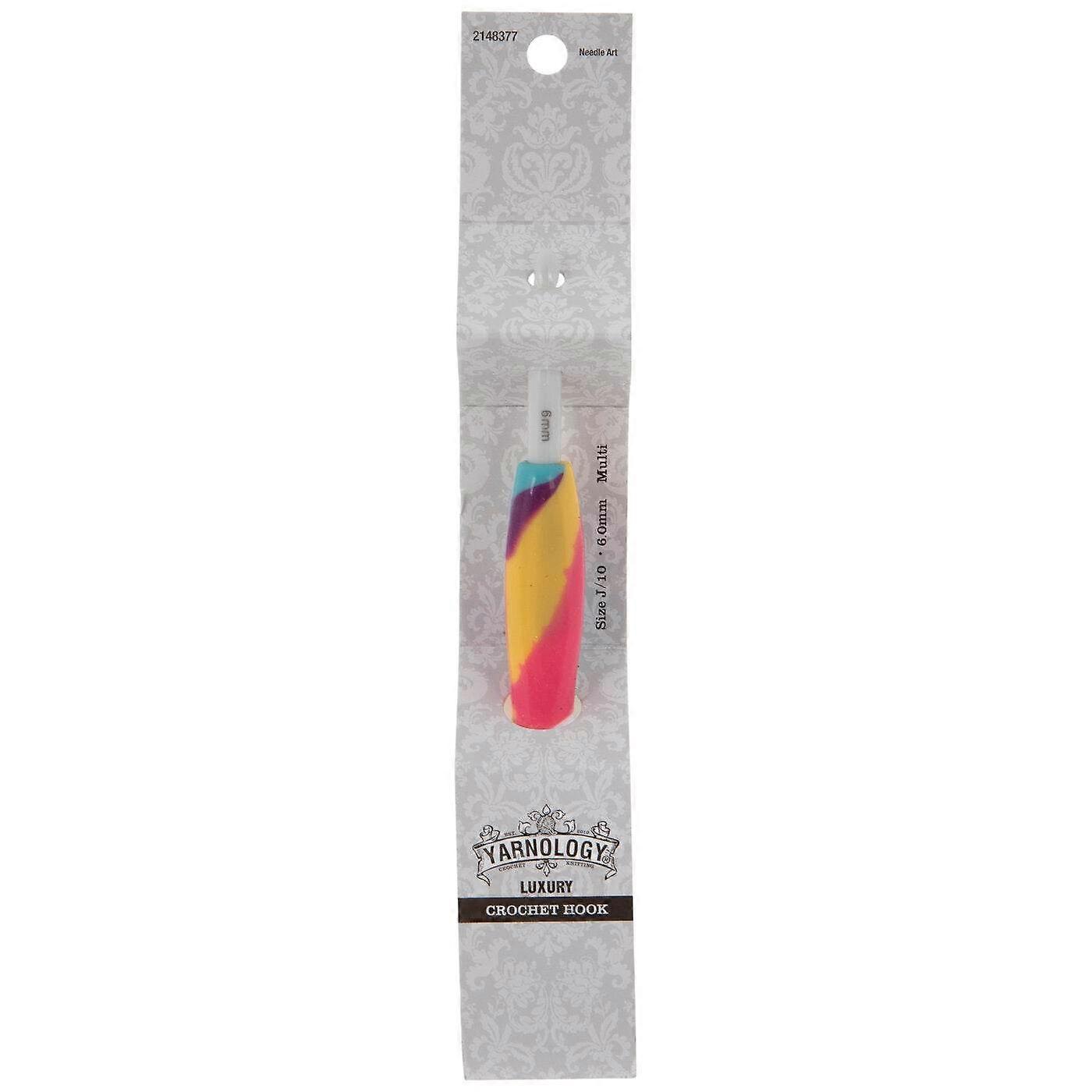 ヤーノロジーマルチカラー人間工学的かぎ針編みフック、J-10、6mm