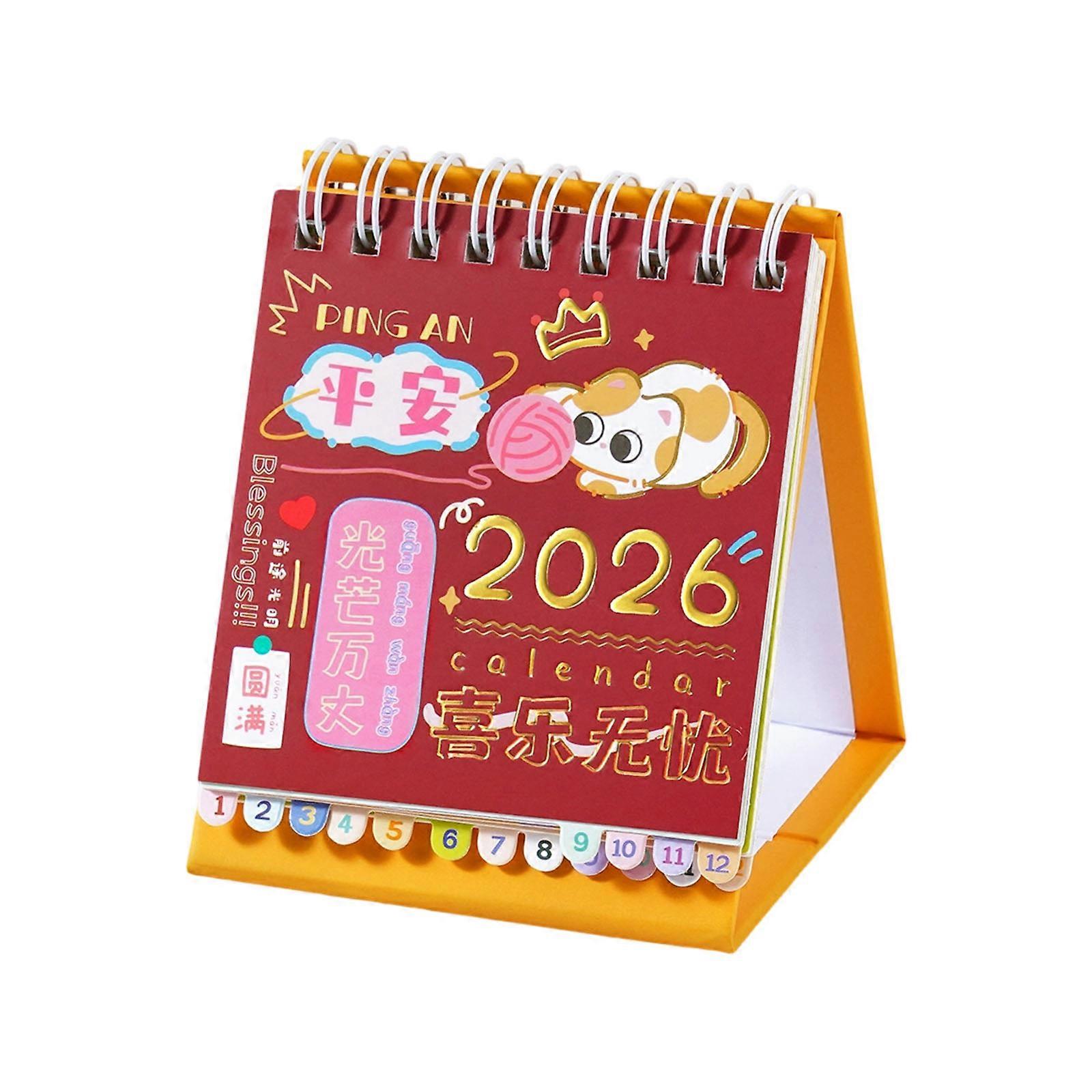 Desk Calendar, 2026 Mini Desk Calendar Planner Double Coil Binding Calendar Standing Flip Small Desktop Organizer Decors  small