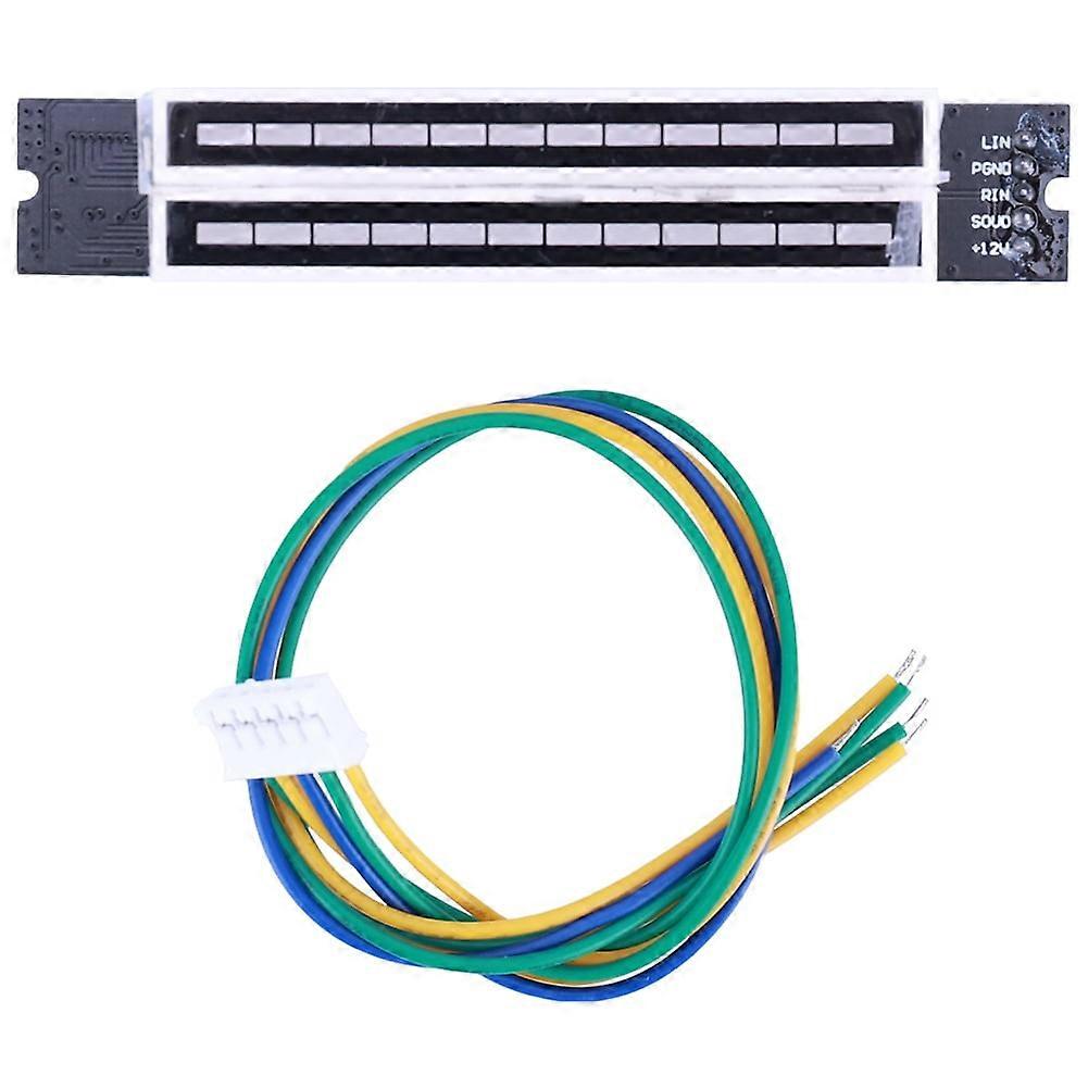 jixopn Mini Dual 12-bit LED Music Level Indicator Module, Adjustable Speed, Stereo Music Spectrum Display Board
