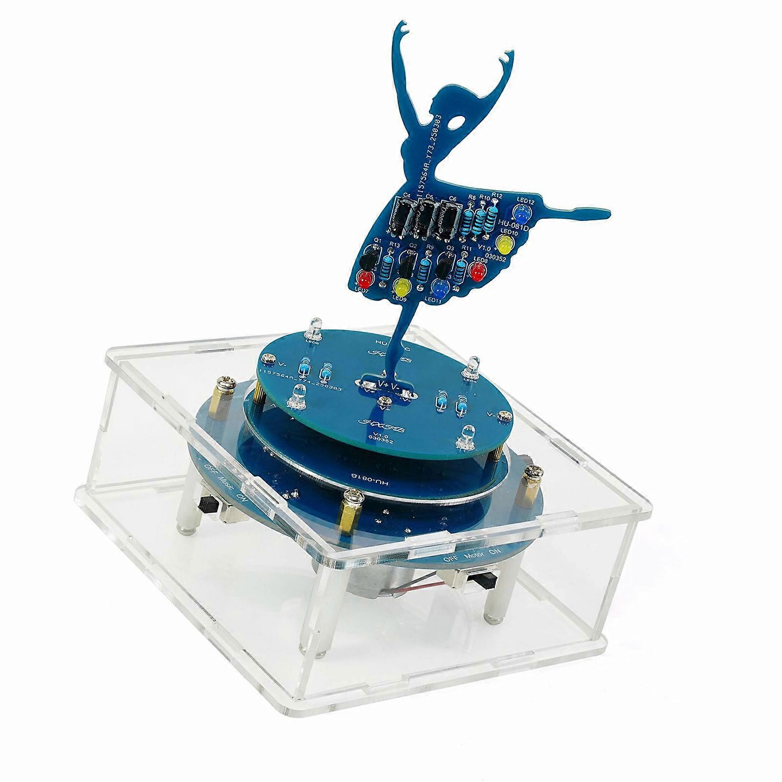 Rotating Ballet Music Box Electronics Set 6 Song Selection Multilayer PCB Assembly Adjustable Speed LED Display Multicolor