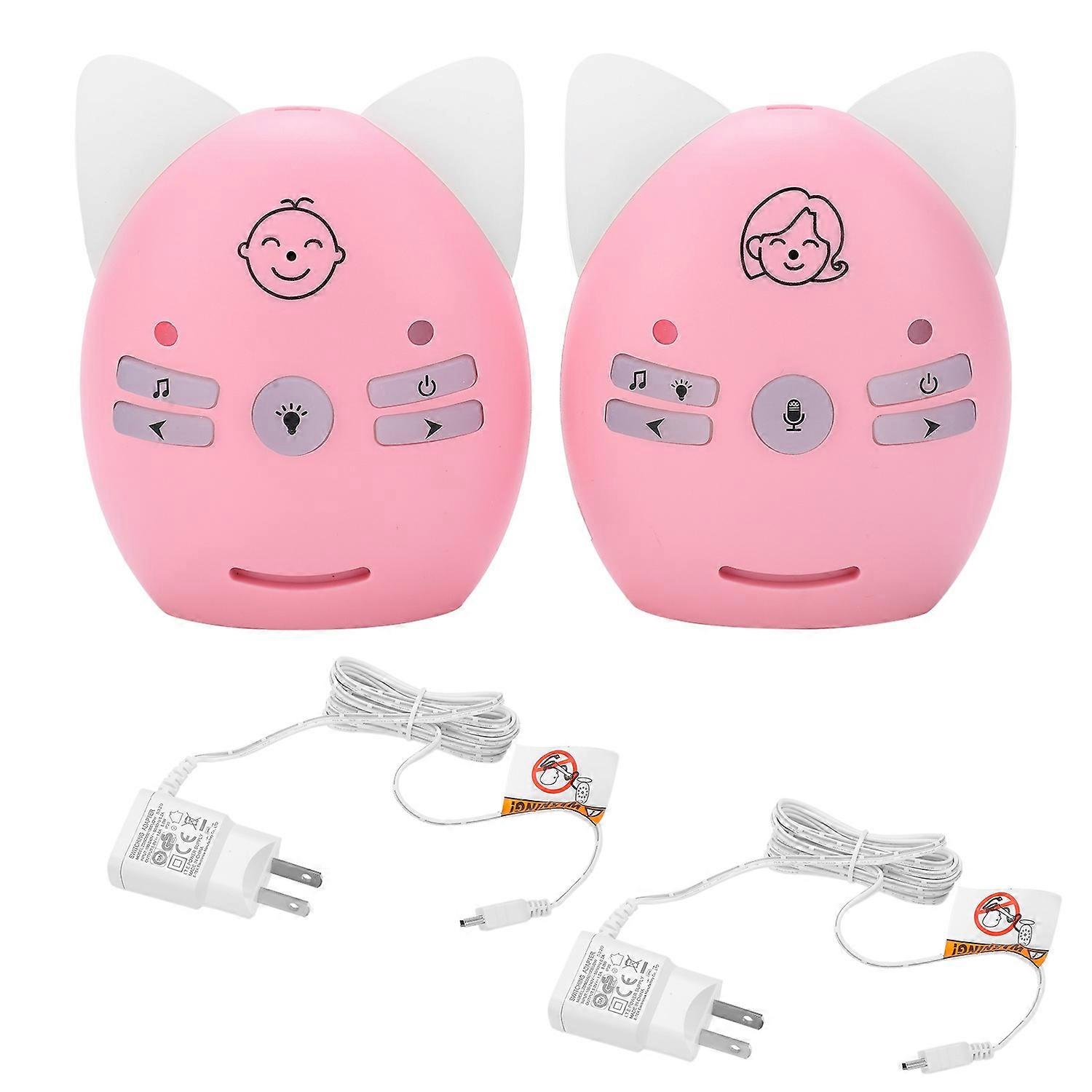 Wireless Audio Baby Monitor Two Way Talk Baby Monitor with Music Pink
