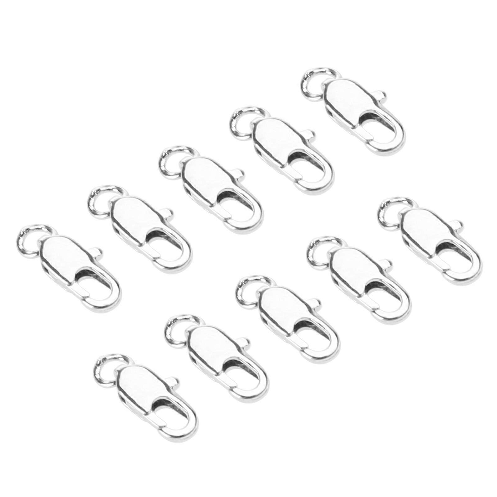Pack of 10 Lobster Clasp Hooks with Open Jump Rings Jewelry Making Findings Kits Connector for Bracelet Necklaces  10mm single C