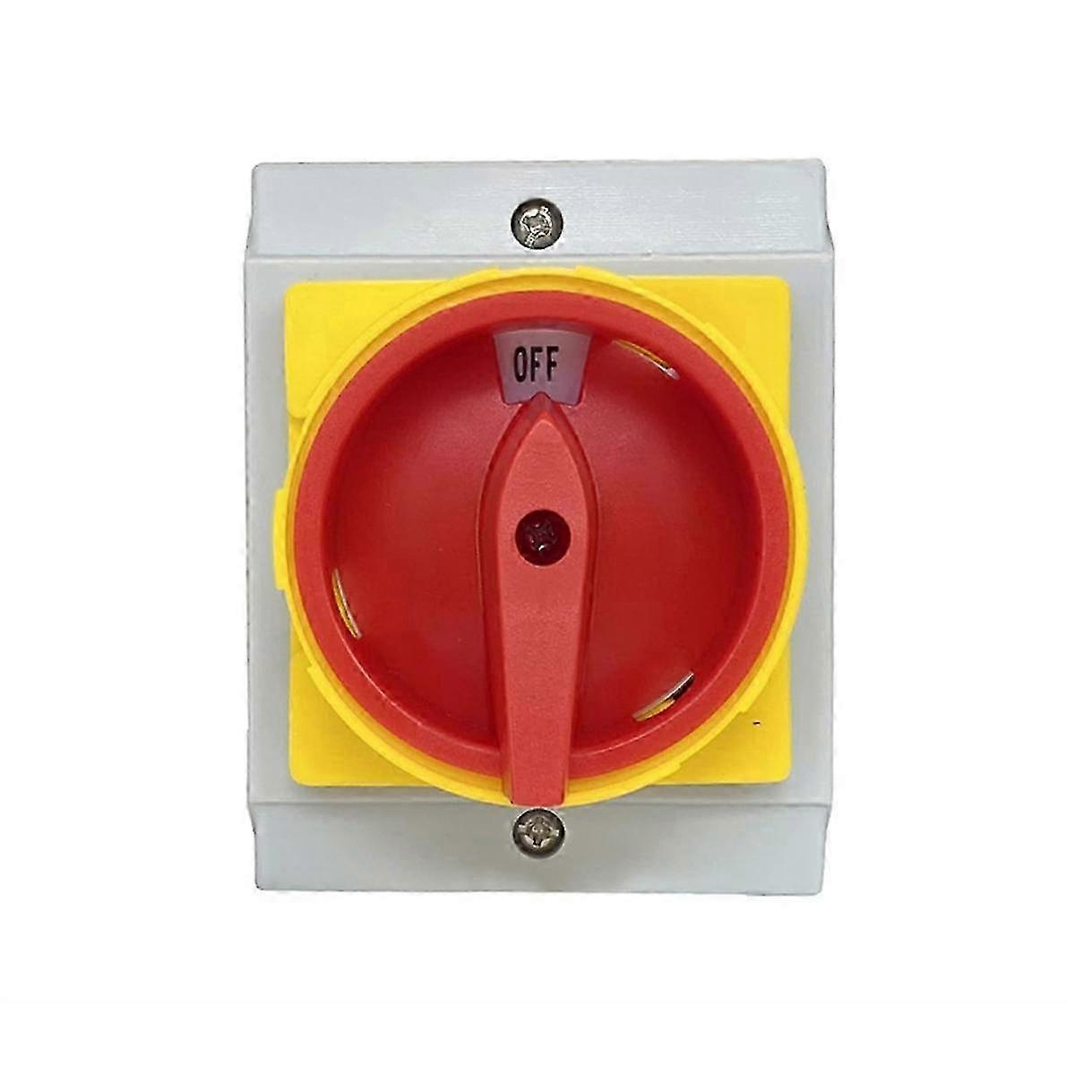 Isolator Switch Locking Fixed Padlock Rotary with Waterproof Enclosure 32A 3Phases 2 Positions On-Off