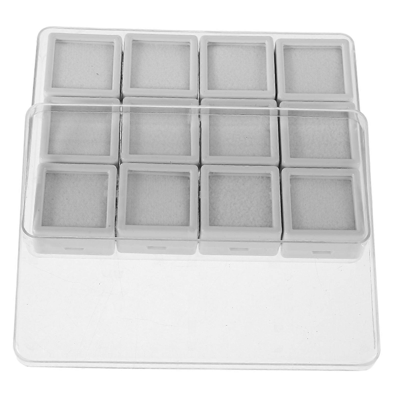 Jewelry Display Box Clear Mini Plastic Box Office Desk Organization Rectangular Shape Acrylic Material 1Set