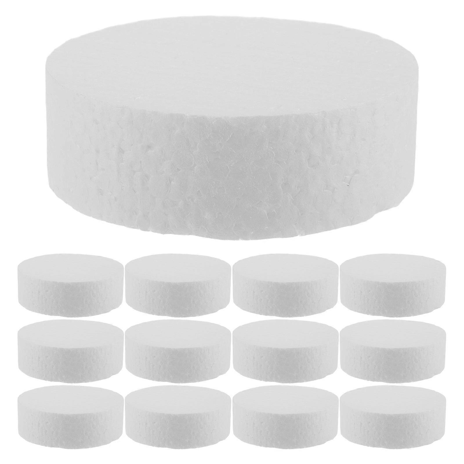White Foam Cylinder Cake Model for Crafts 36Pcs DIY Polystyrene Foam