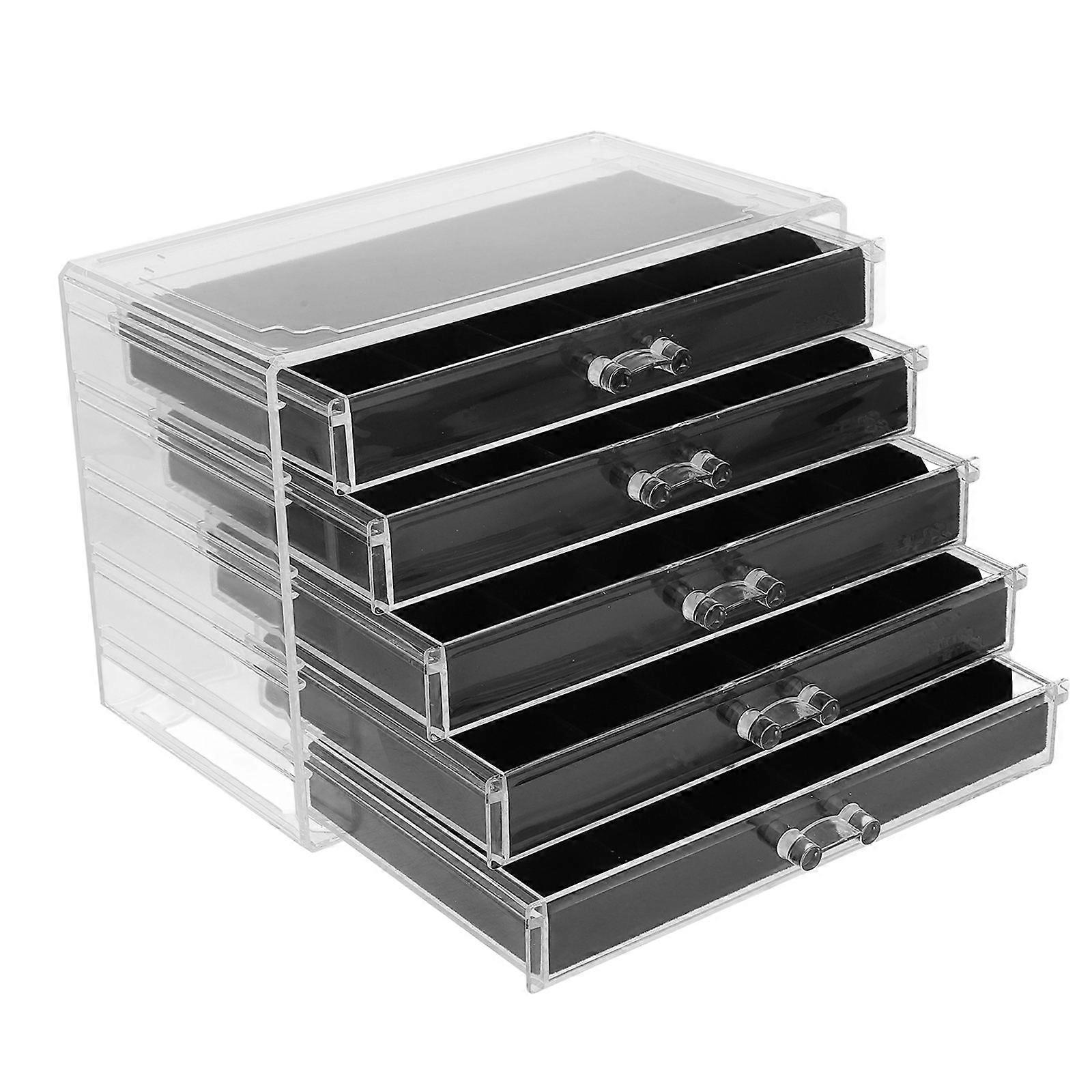 Rock Display Holder Acrylic for Display 5-Layer Drawer Organizer with Transparent Design