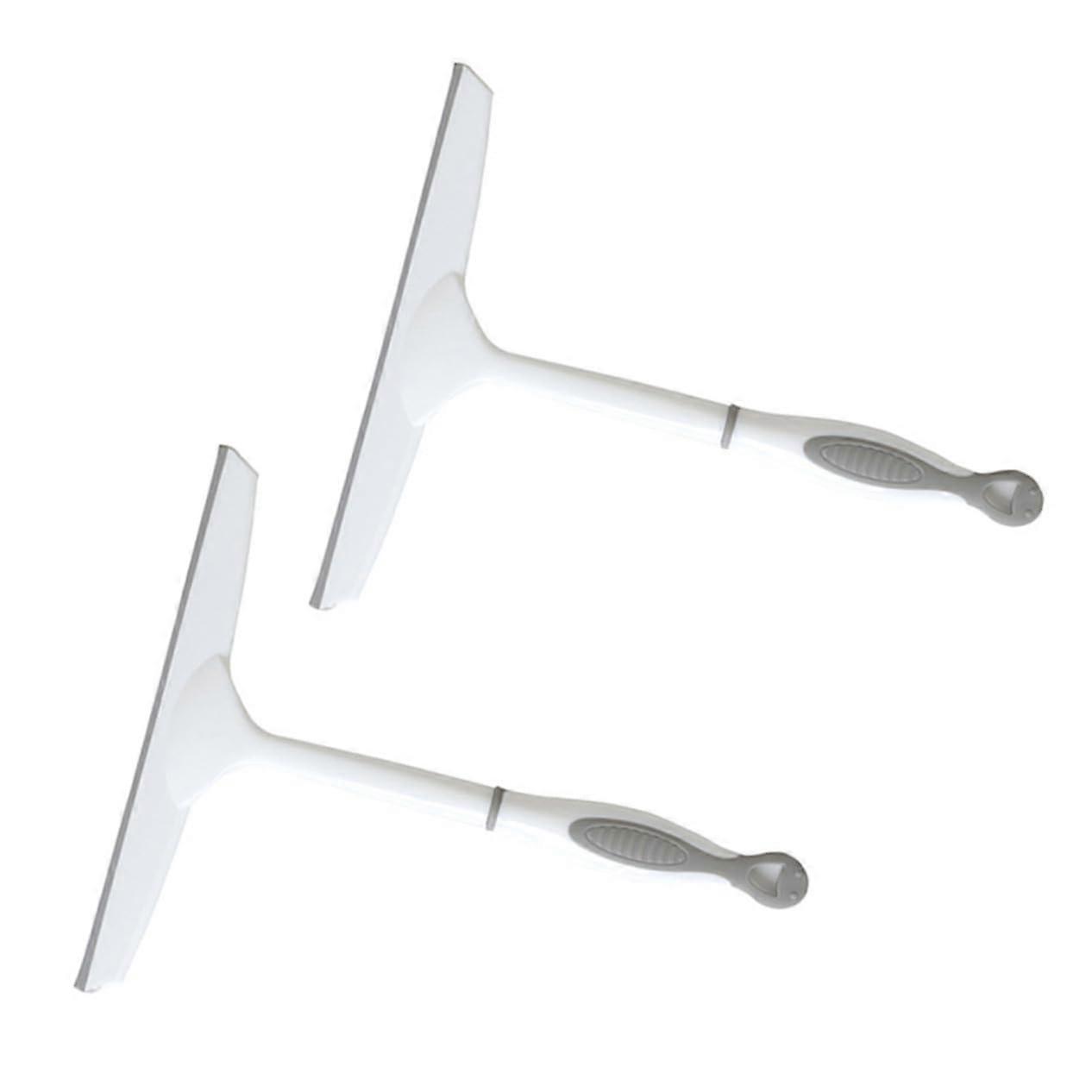 2 Pack Silicone Handle Glass Squeegee with NonSlip Grip for Window, Shower, and Car Cleaning