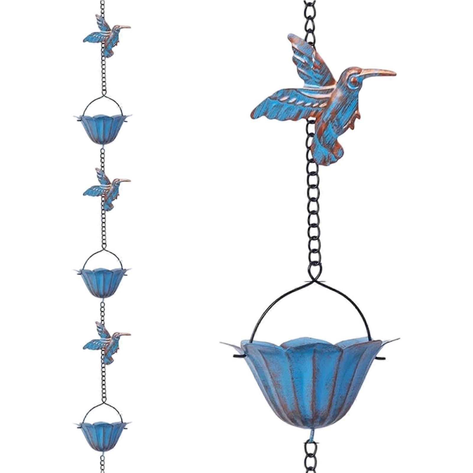 Rain Chain for Gutters Downspouts Outside Hummingbird Rain Chain Cups Functional Decorative Replacement for Gutter Downspouts Multicolor