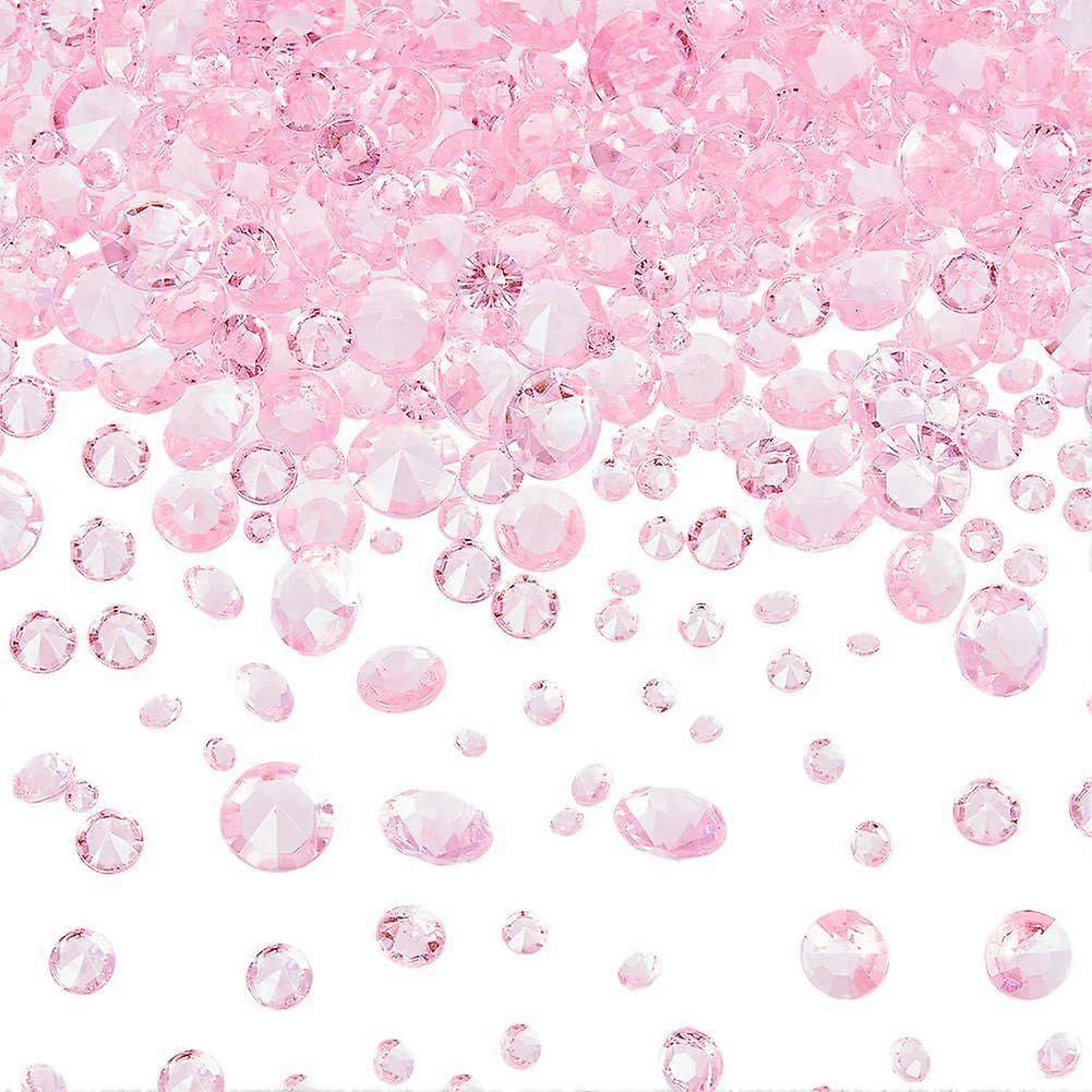 6300Pcs 5 Sizes Pink Diamond Gems Vase Filler Acrylic Rhinestone Pointed Faceted Ice Rock Table Scatter Diamonds Gemstones for Vase Fillers Table Chri