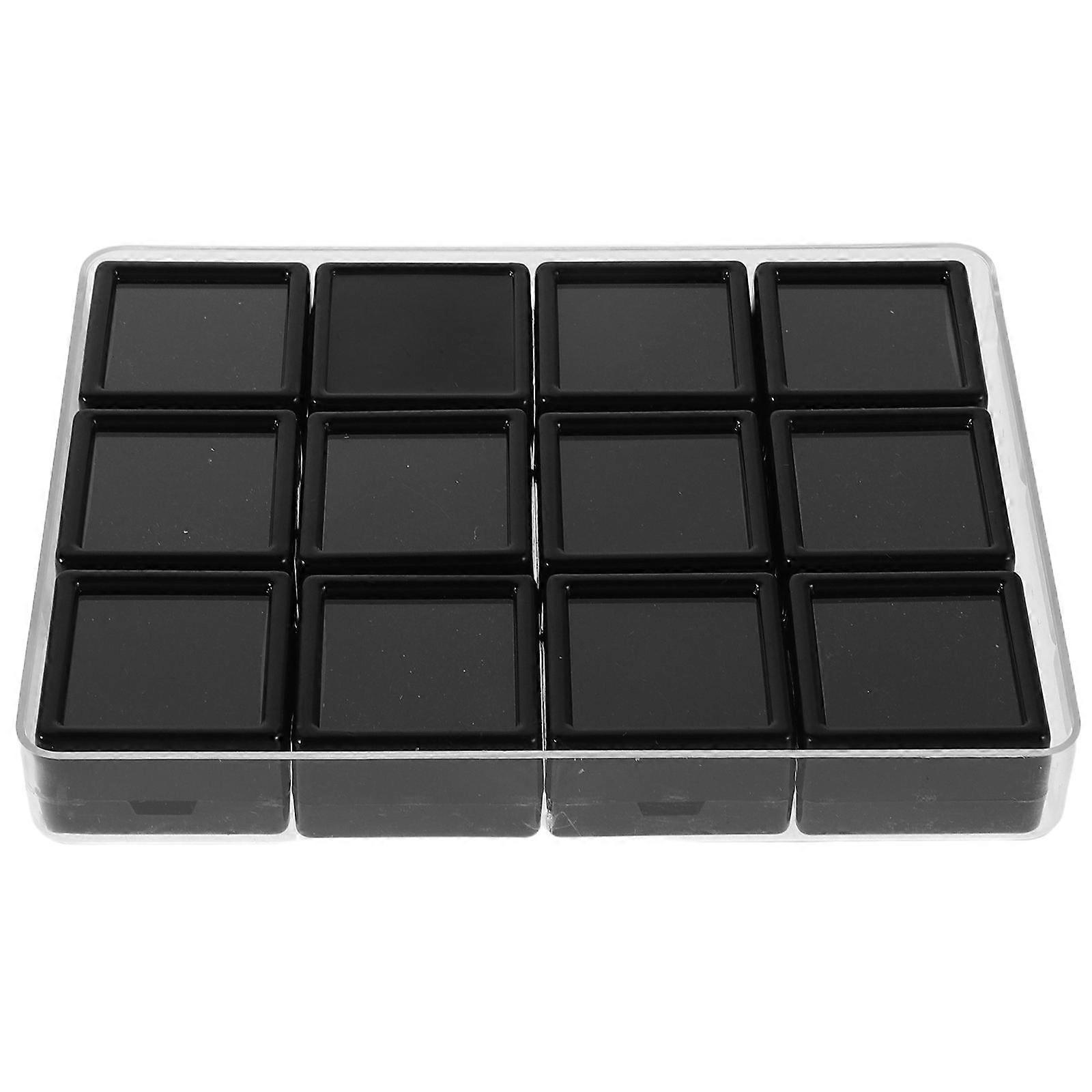 Acrylic Bare Stone Box for Collection with 12 Grids for Rhinestone Display