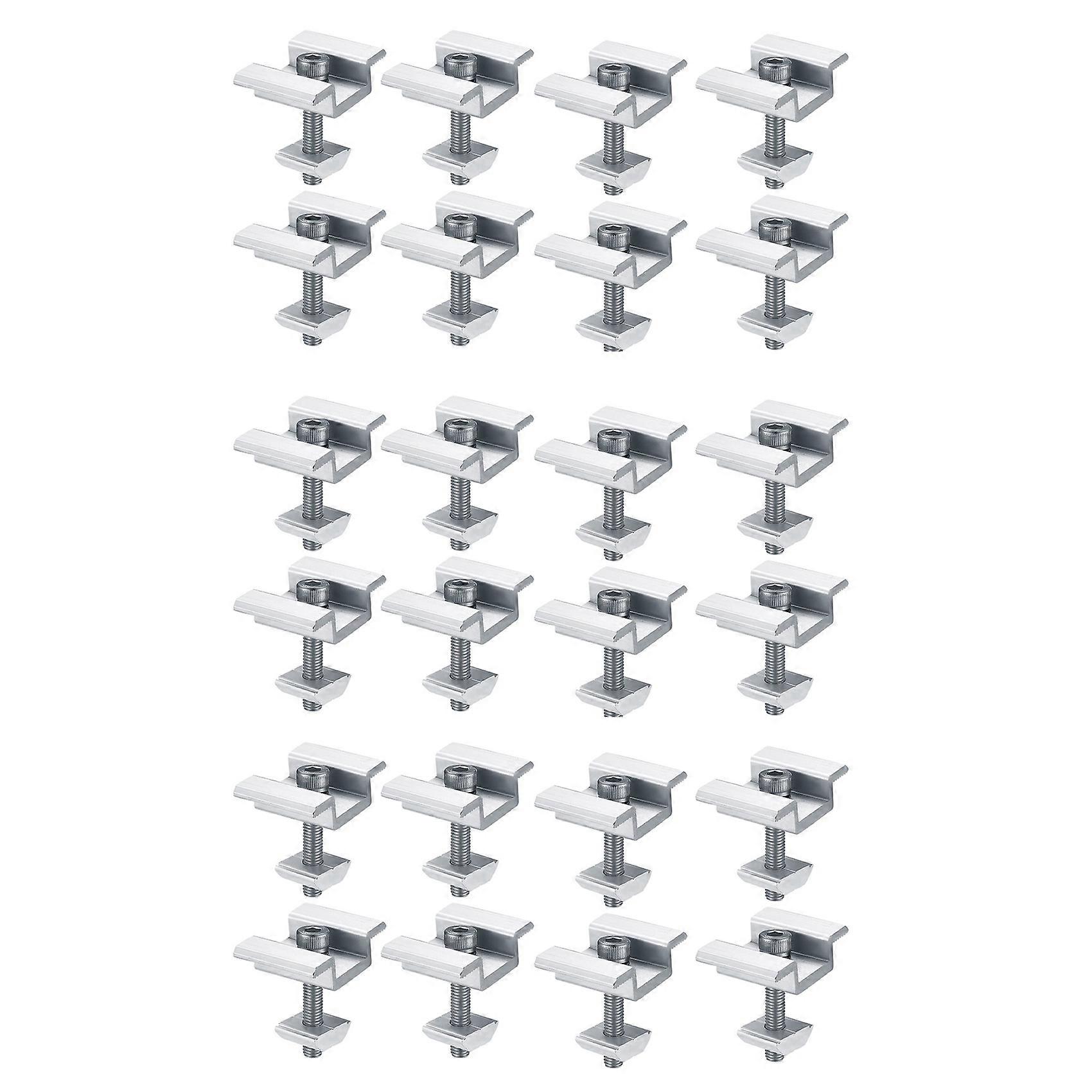 24Pack Solar Panel Mounting Brackets, Solar Panel End Clamps, Centre Clamps, for PV Solar Panel Solar Module 30mm