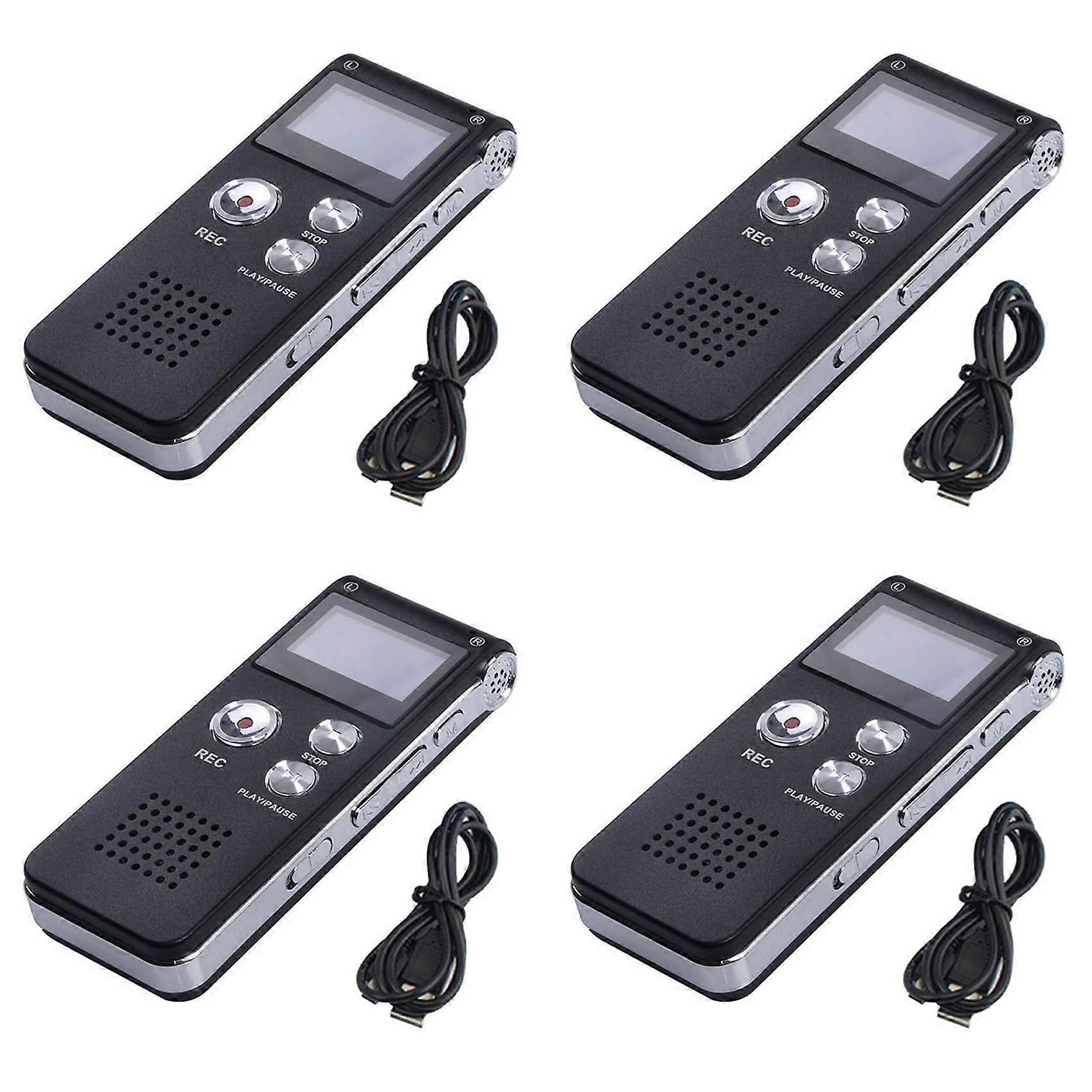 4X 8G Voice Recorder, High-Definition Noise Reduction MP3 Player, Suitable for Meetings and Other Occasions