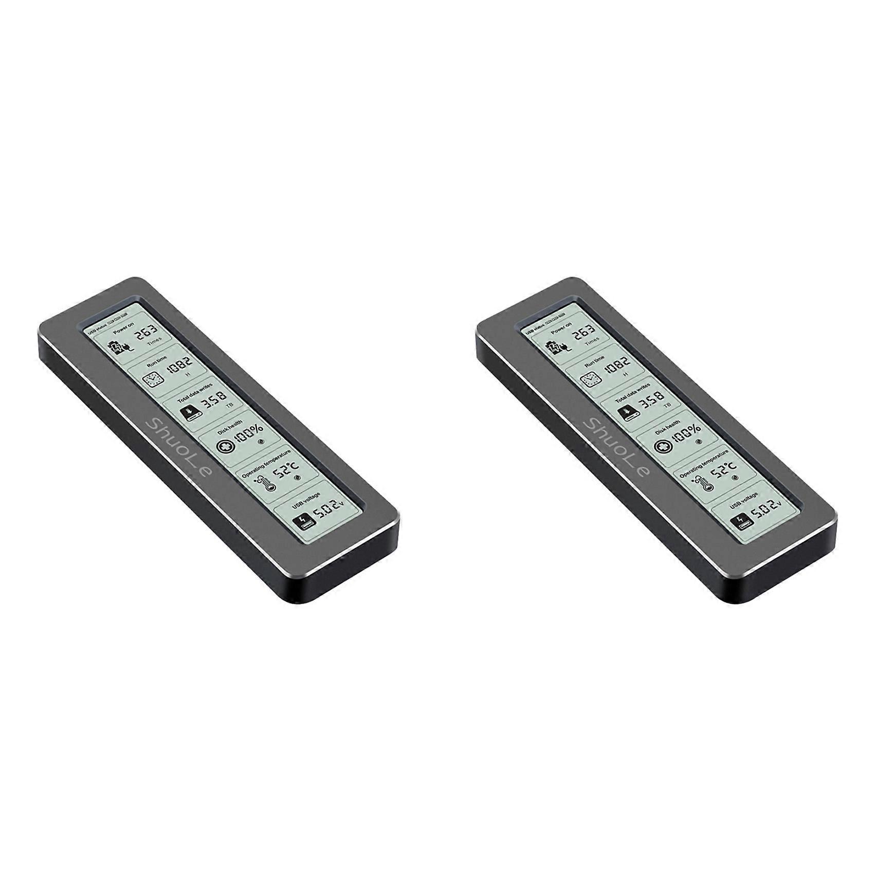 2X SHuoLe M. 2 NVME/NGFF Dual Protocol SSD Enclosure with Display Screen Intelligent Digital Type-C 3.2 10Gbps