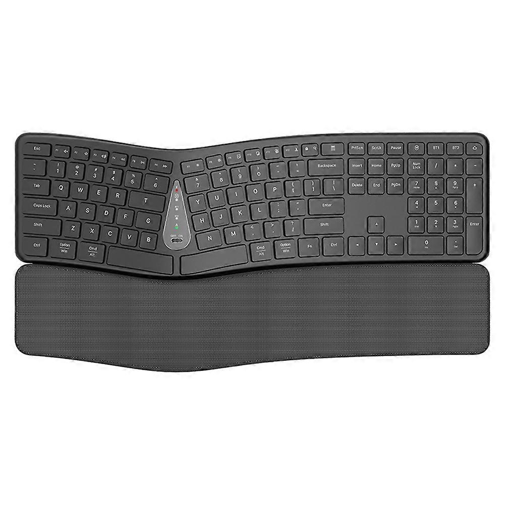 Ergonomic Wireless Keyboard with Wrist Rest BT Dual Mode Wireless Rechargeable Split Keyboard for PC Windows 7/8/10