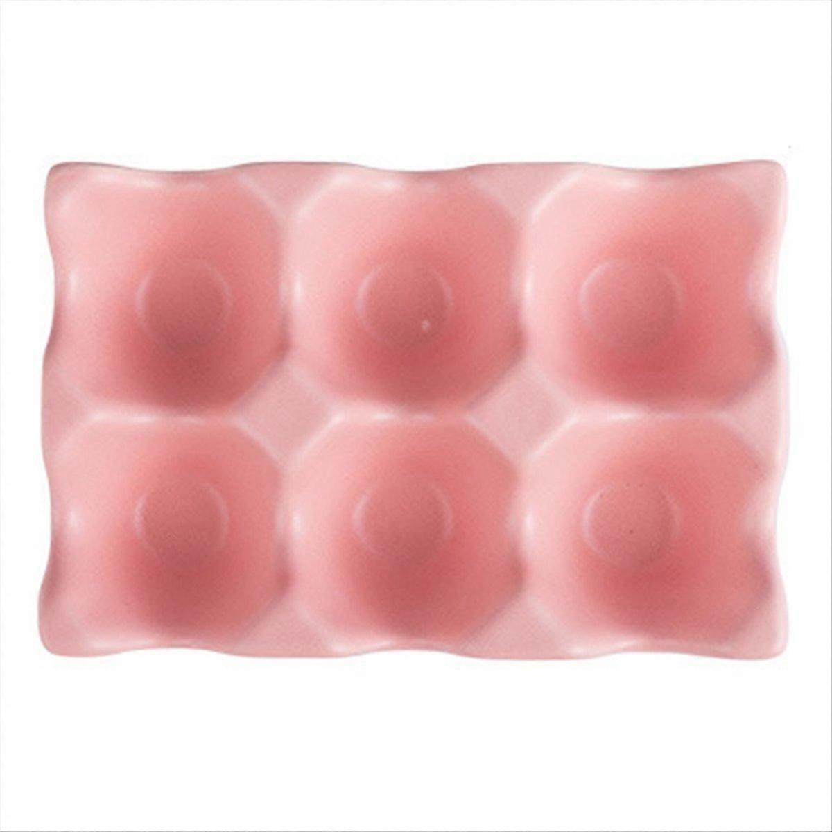 Kitchen Supplies Egg Tray Household Ceramic Tableware Supplies pink