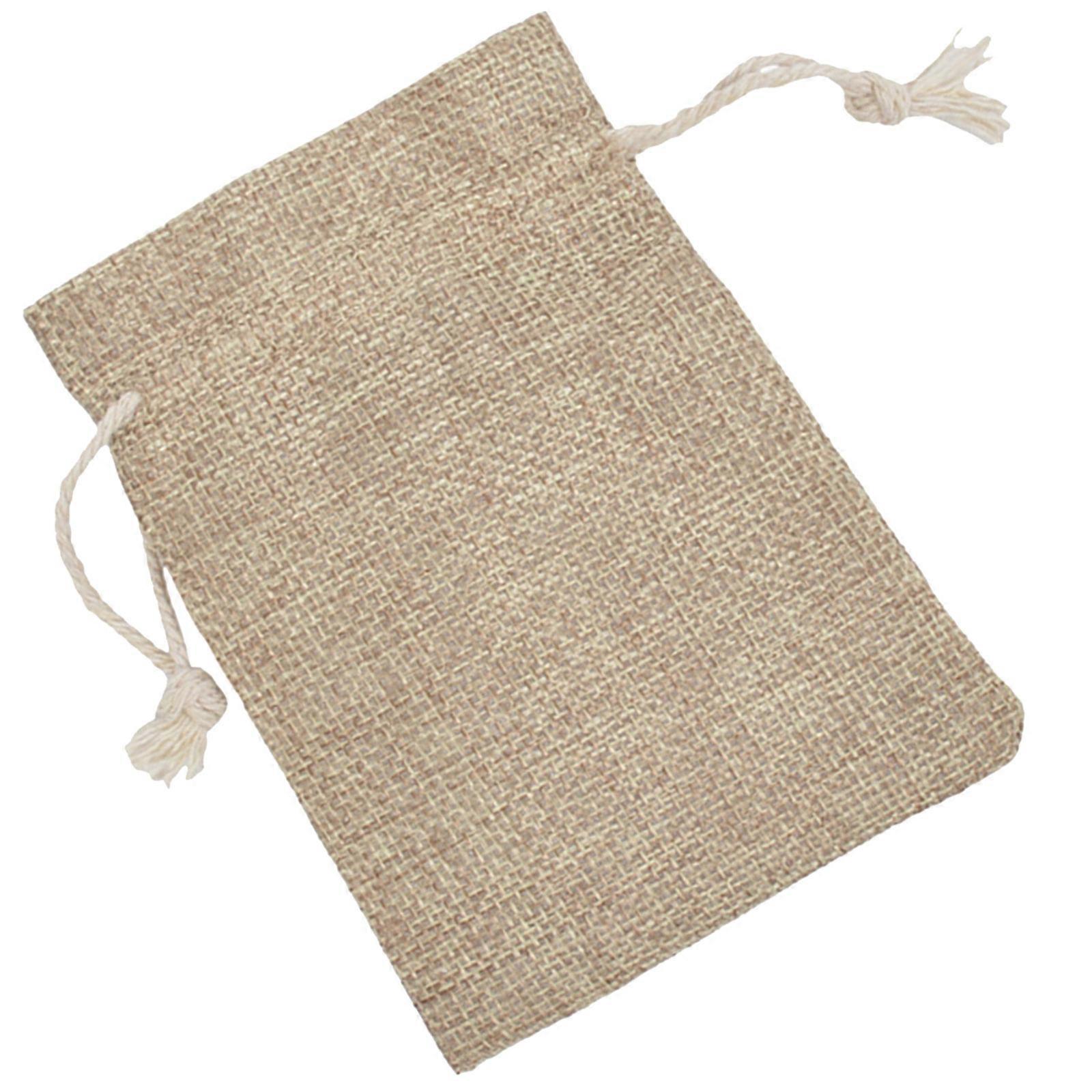 Pack of 20 Unique Small Linen Pouches with Drawstring Closure Convenient Burlap Gift Bag for Gift Wrapping  15x20cm