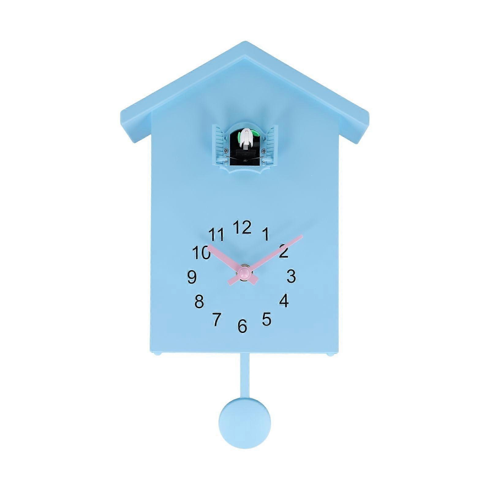 Modern Cuckoo Clock with Adjustable Volume and Night Silence Mode, Battery Powered, White