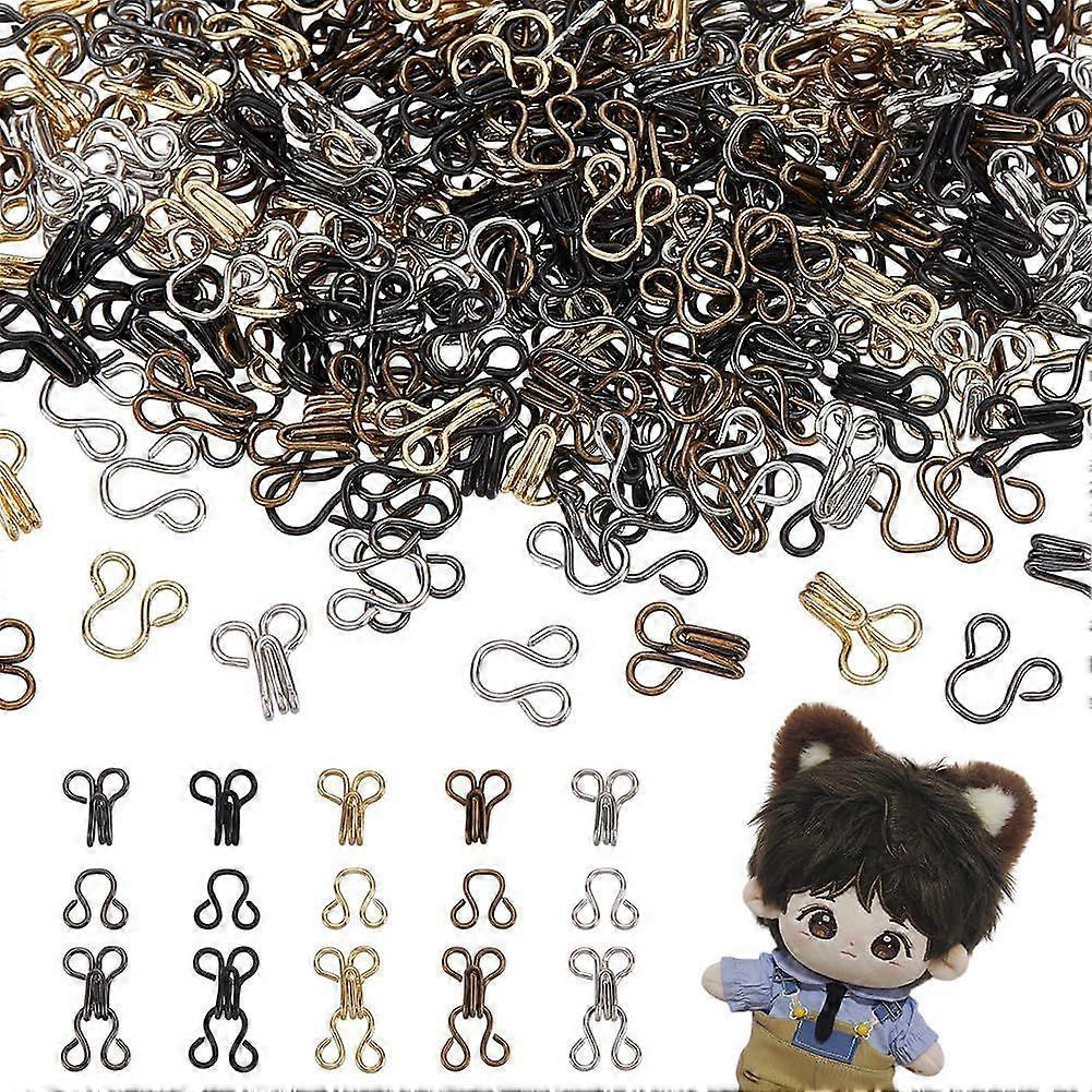 150Pcs Sewing Hooks and Eyes 5 Colors Garment Hook and Eye 0.47inch Mini Sewing Hooks and Eyes Brass Hook and Eye Closures Hooks and Eyes Clasps for C