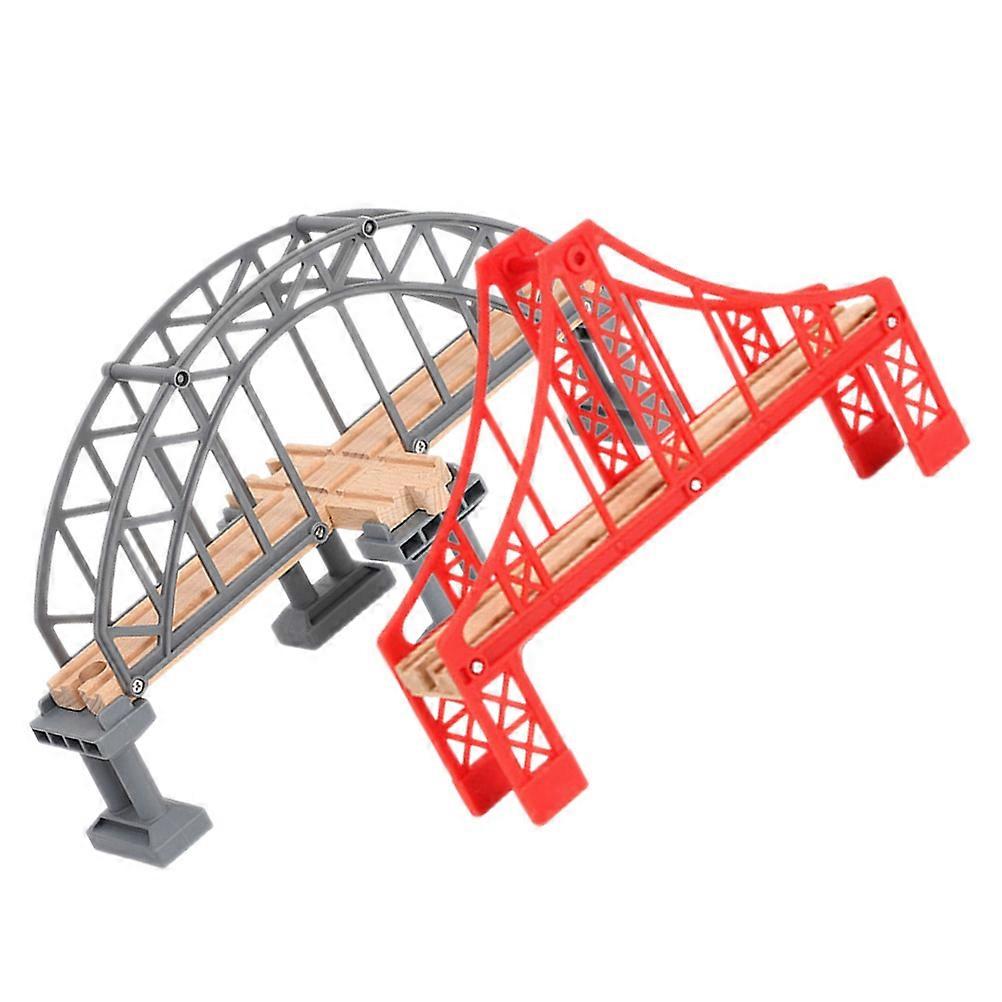 Fire Train Track Bridge Toy Train Accessories for 2Pcs Kids Use