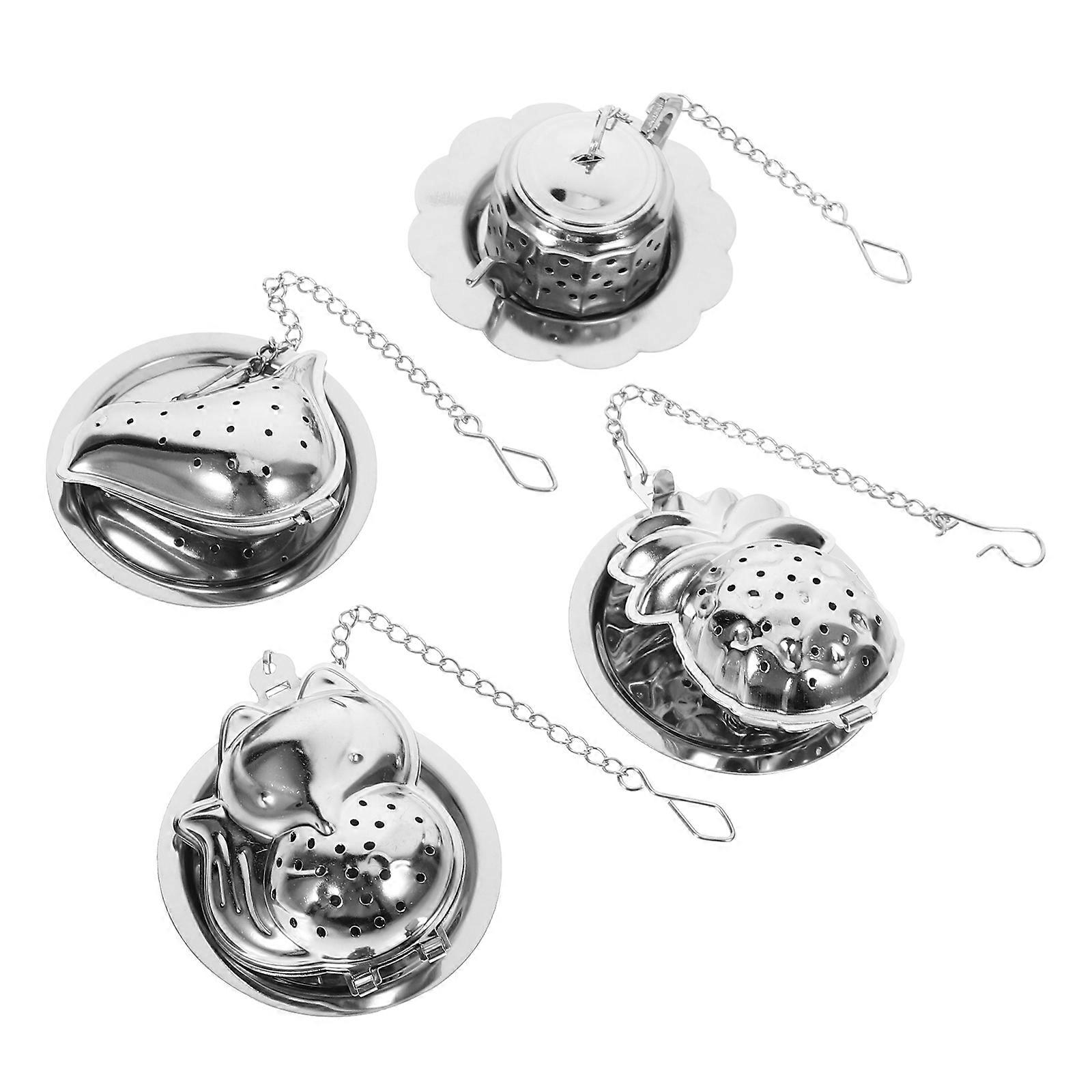 Stainless Steel Tea Infuser Tea Filter for Home Use 4Sets Loose Leaf Infusers