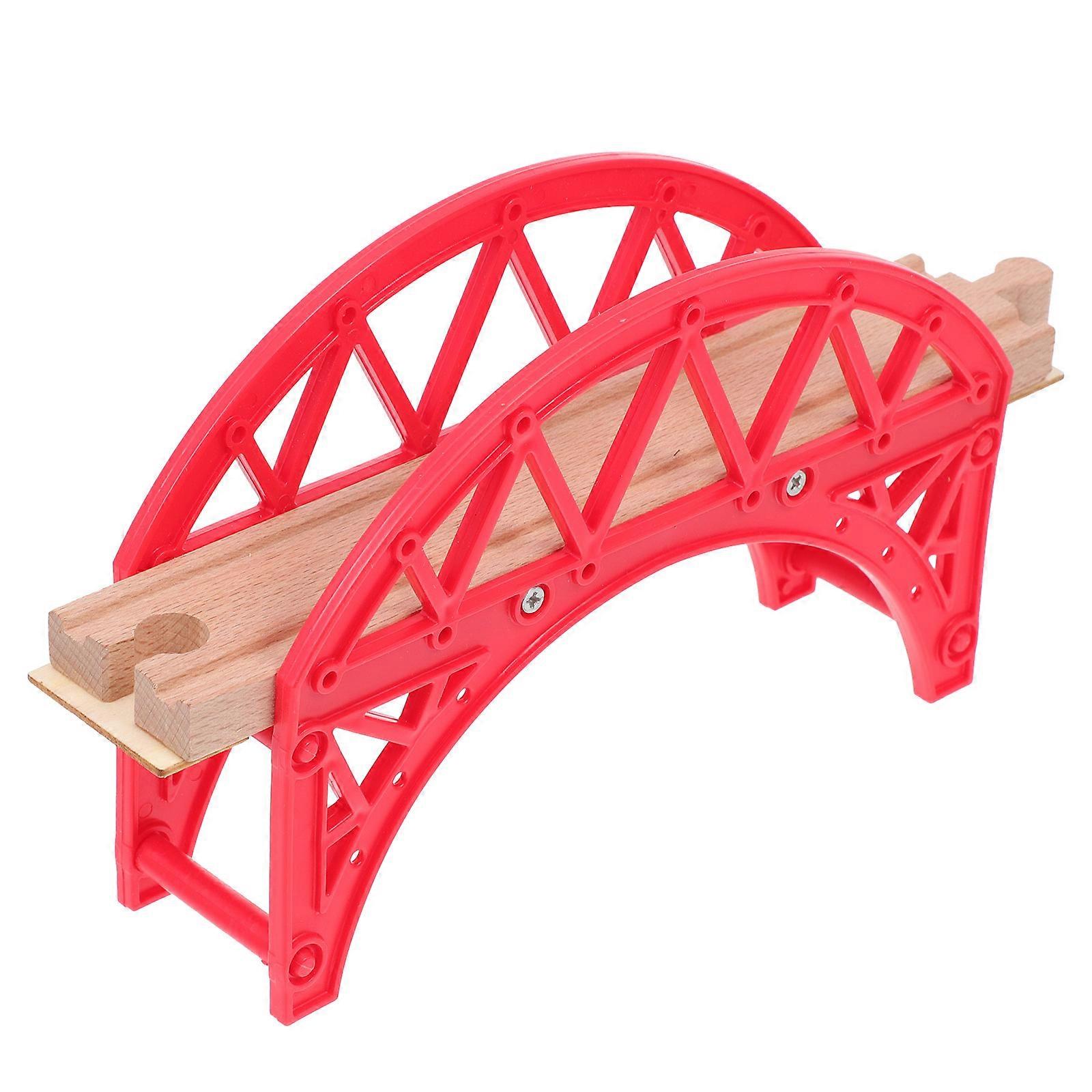Red Plastic Creative Train Track Toy Bridge with 3Pcs Educational Toy