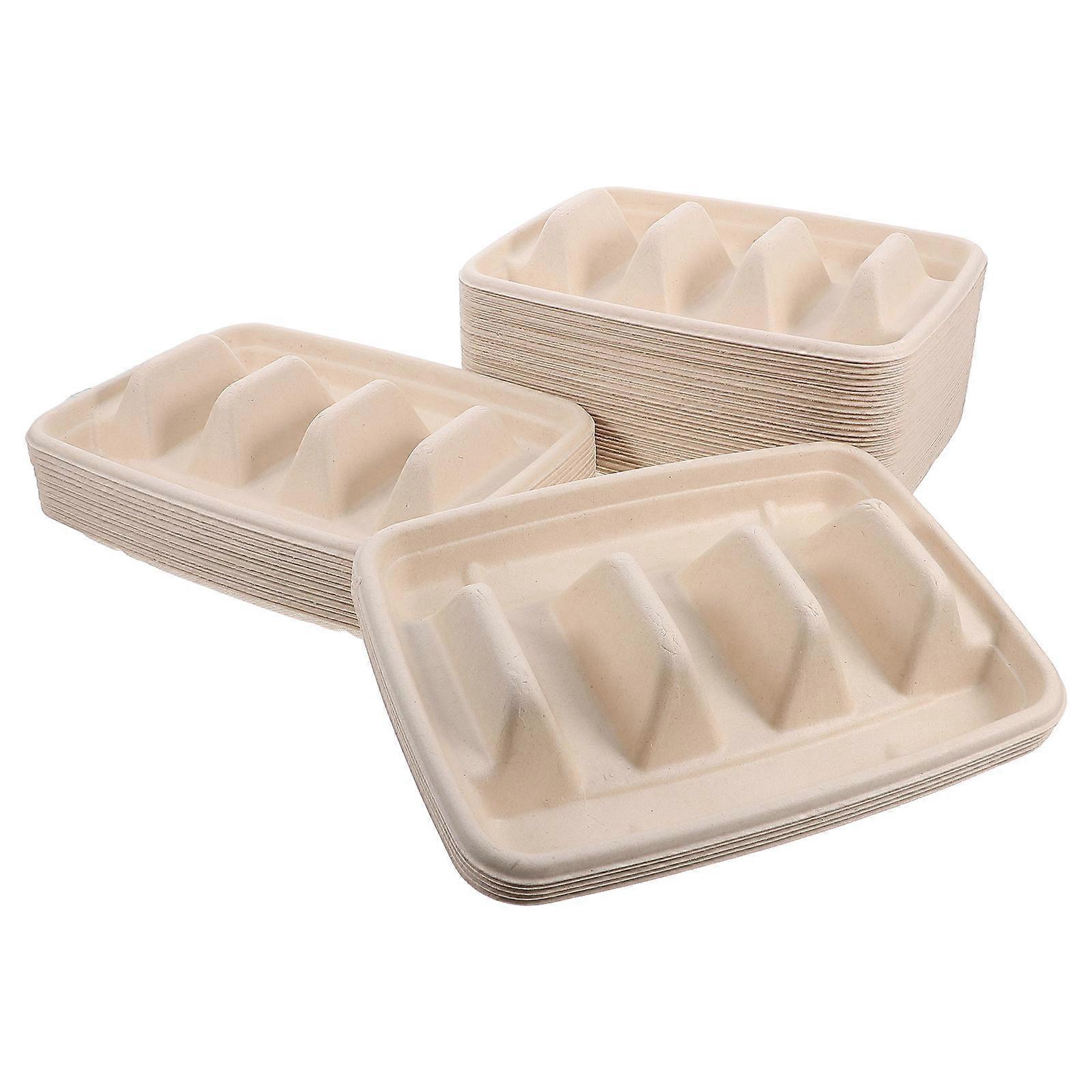 Taco Rack Disposable Taco Holders for Home Use 50Pcs with Divider Sections