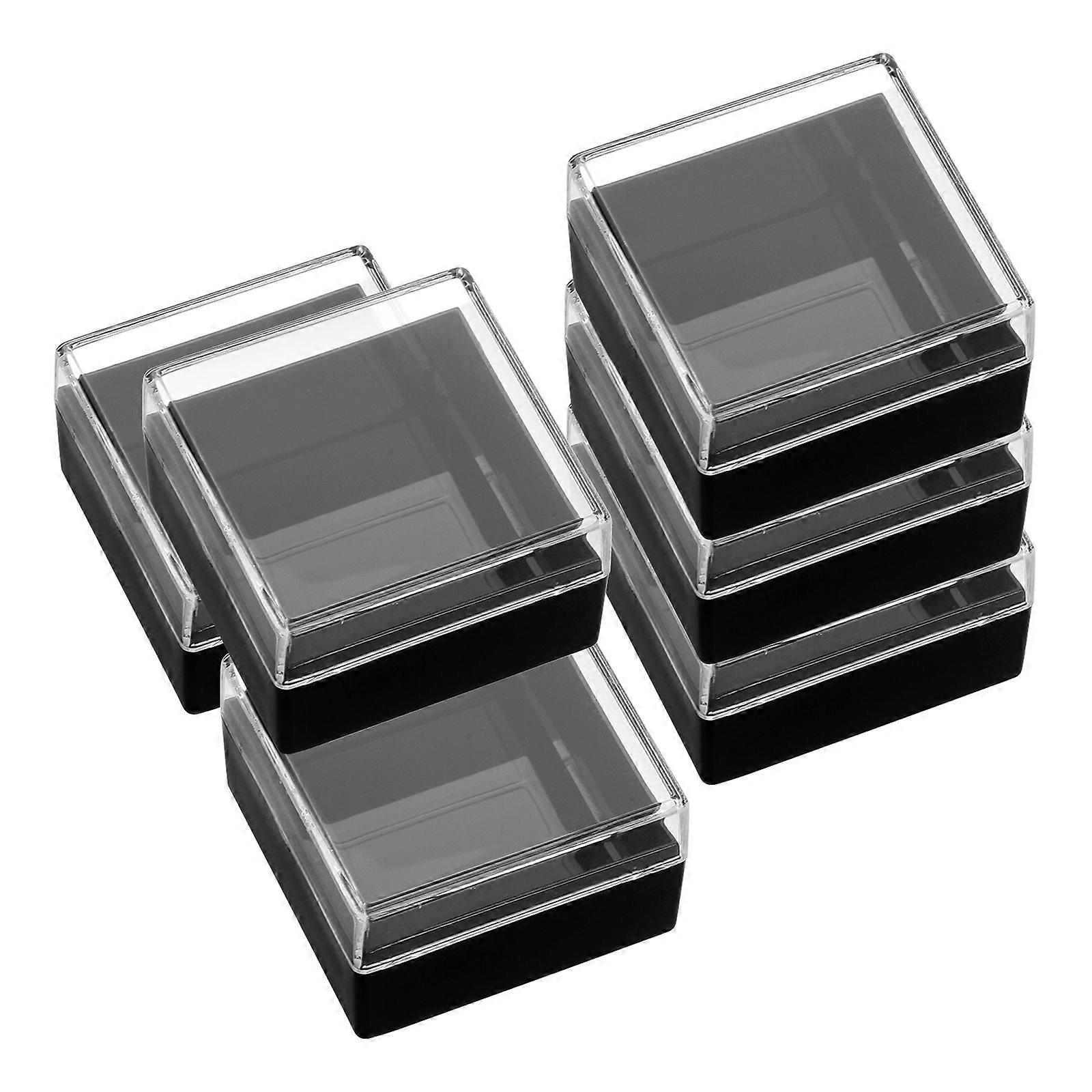 6Pcs Mineral Specimen Box for Storage Use with Transparent Display Boxes