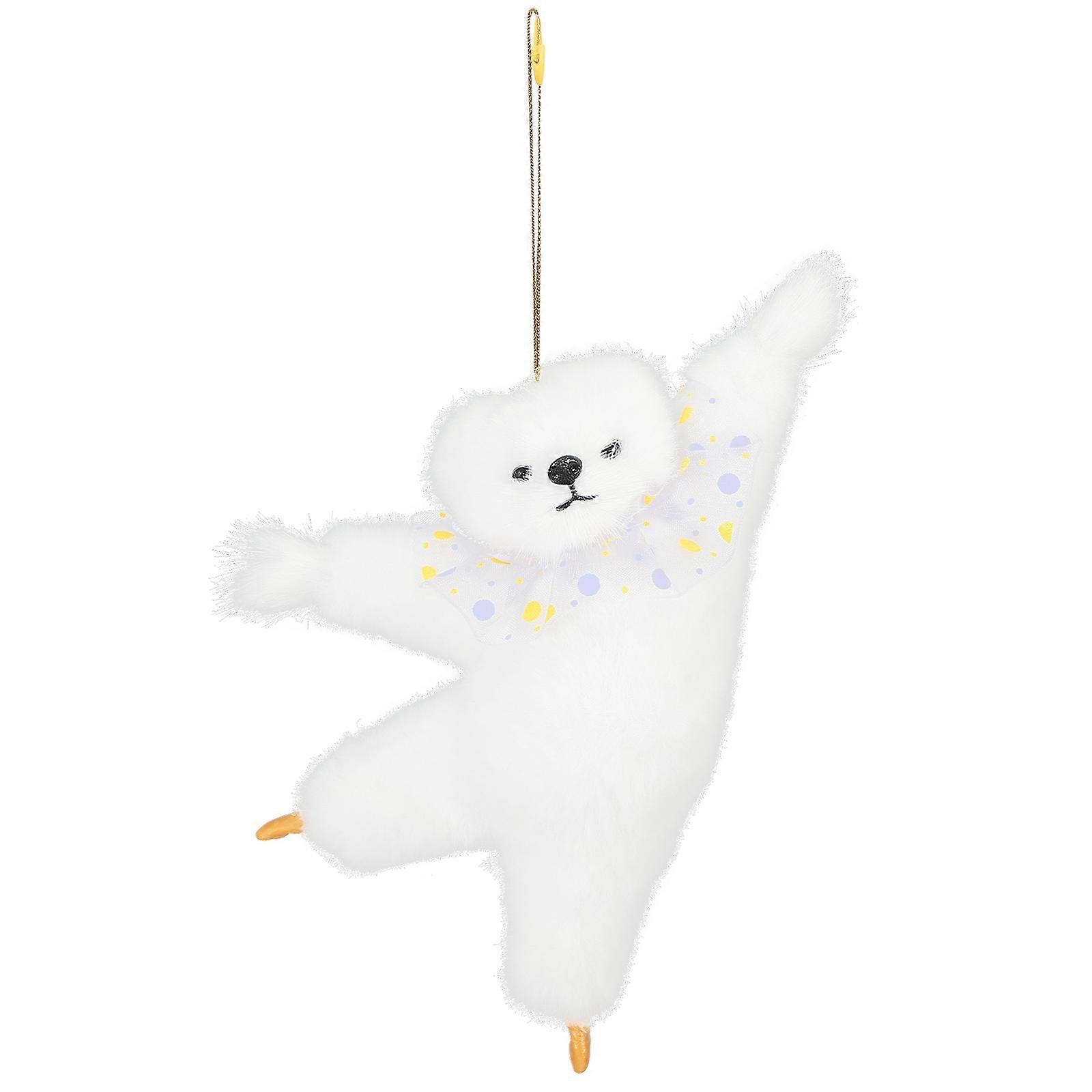 Plush Bear Rearview Mirror Decor Car Hanging Pendant Soft Car Accessory