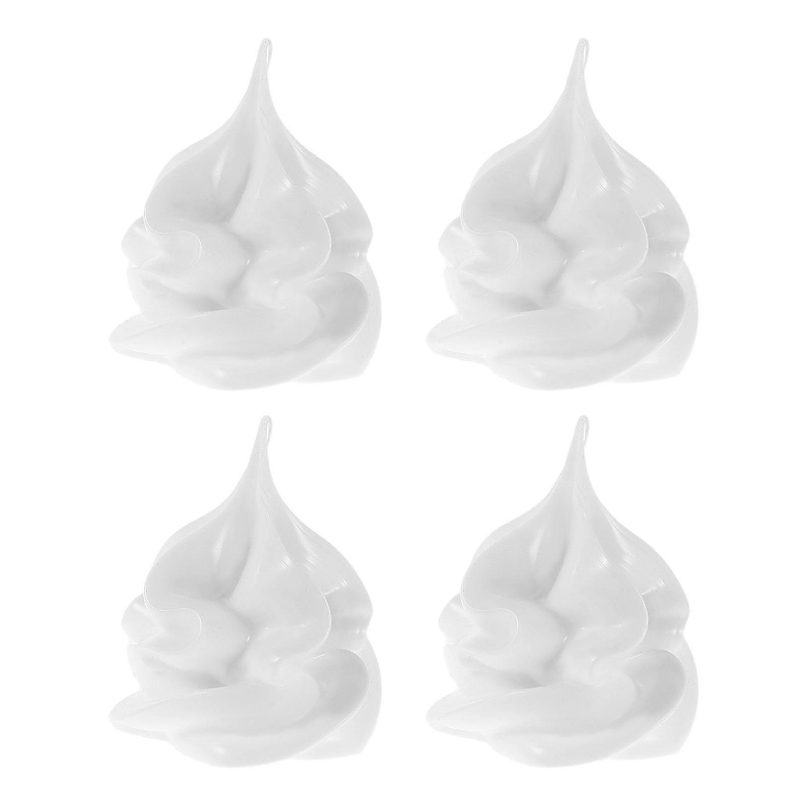 Simulation Ice Cream Decoration with Artificial White Resin Topper 4Pcs