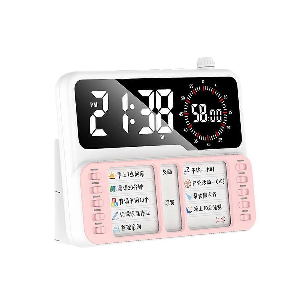 Visual Timer for Kid Adult and Toddler Task Timer with Planning Board Countdown Clock for Schedule Time Management Pink