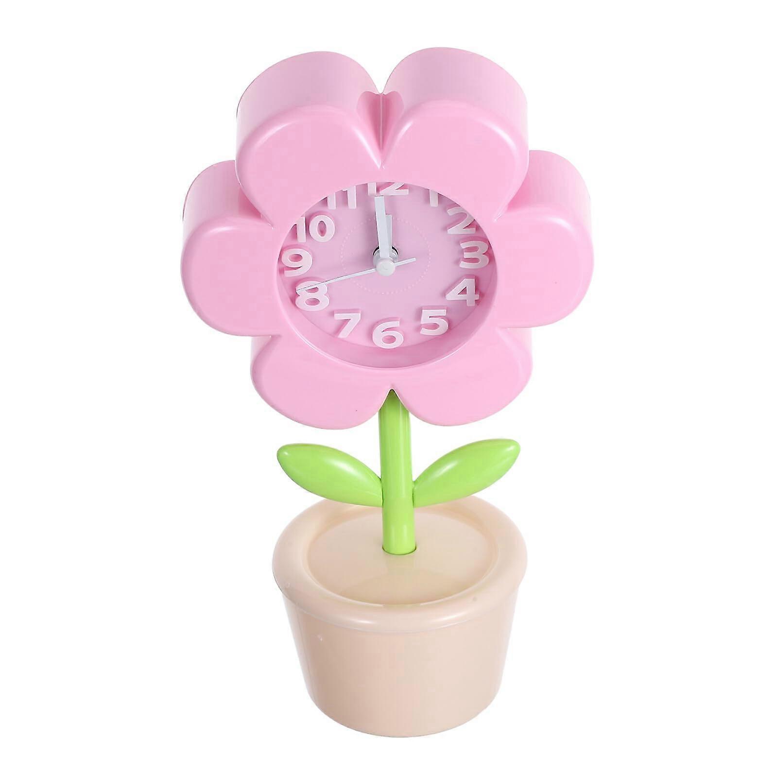 Silent Flower Shaped Alarm Clock with Quiet Mechanism for Teens Bedroom and Bedside Decor