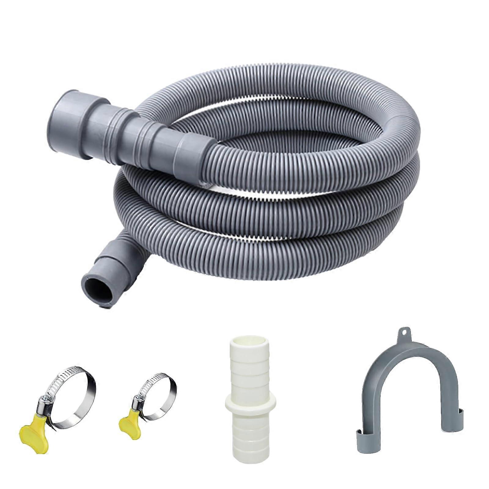 Universal 10ft Washing Machine and Dishwasher Drain Hose Extension Kit with Adapter and Clamps