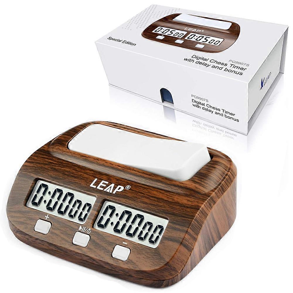 LEAP Chess Clock Digital Chess Timer with Count up / Countdown Timer for Board Games Timer with Alarm Function Wood Appearance