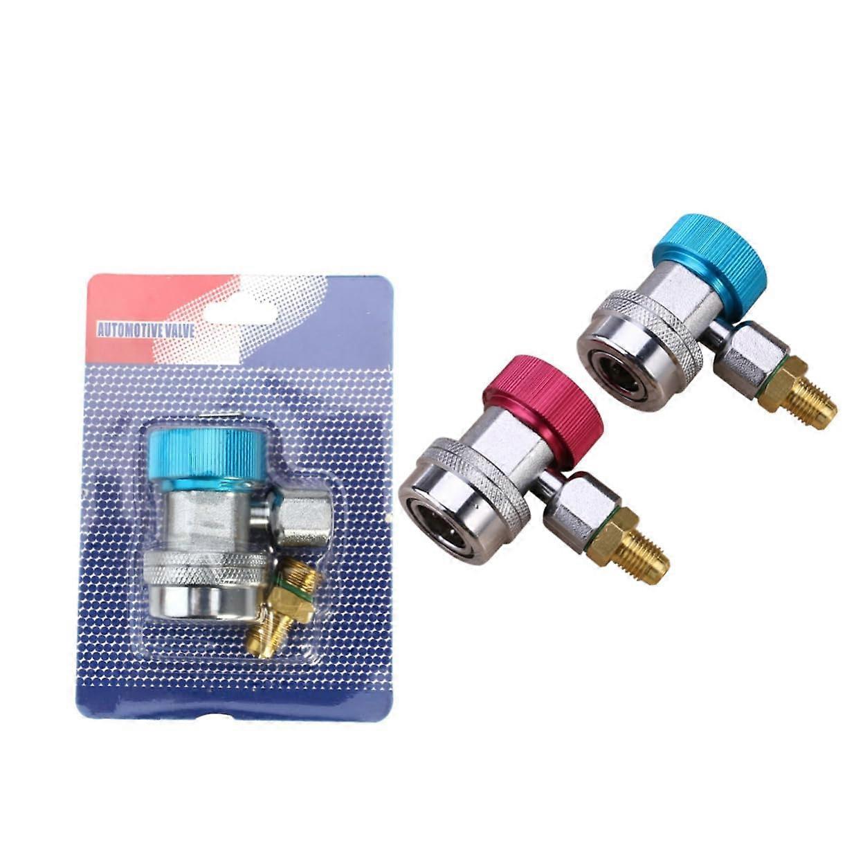 R134a Quick Coupler Set for Car AC, Low Pressure Adapter with LeakProof Seal, 2Pcs