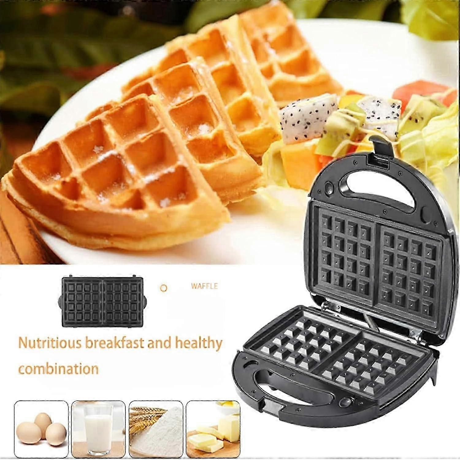 7 in 1 Waffle Maker with Removable Plates 750W Mini Donut Iron Compact Breakfast Sandwich Maker Non-Stick Coating