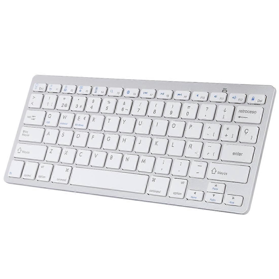 Ultra-Slim Wireless Bluetooth-compatible Keyboard (Spanish Language) for Android Windows iOS