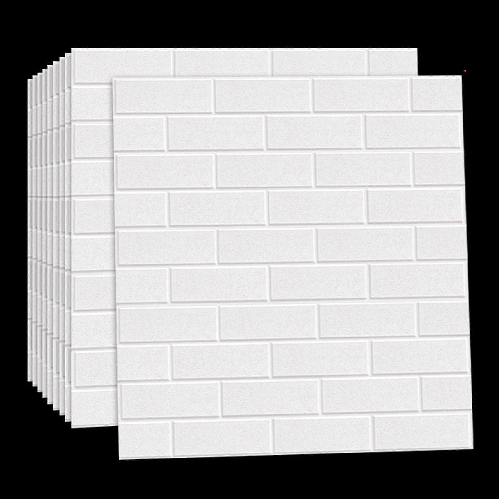 3D White Brick Peel and Stick Wall Panels, Waterproof ScratchResistant Foam Decor,  Cuttable