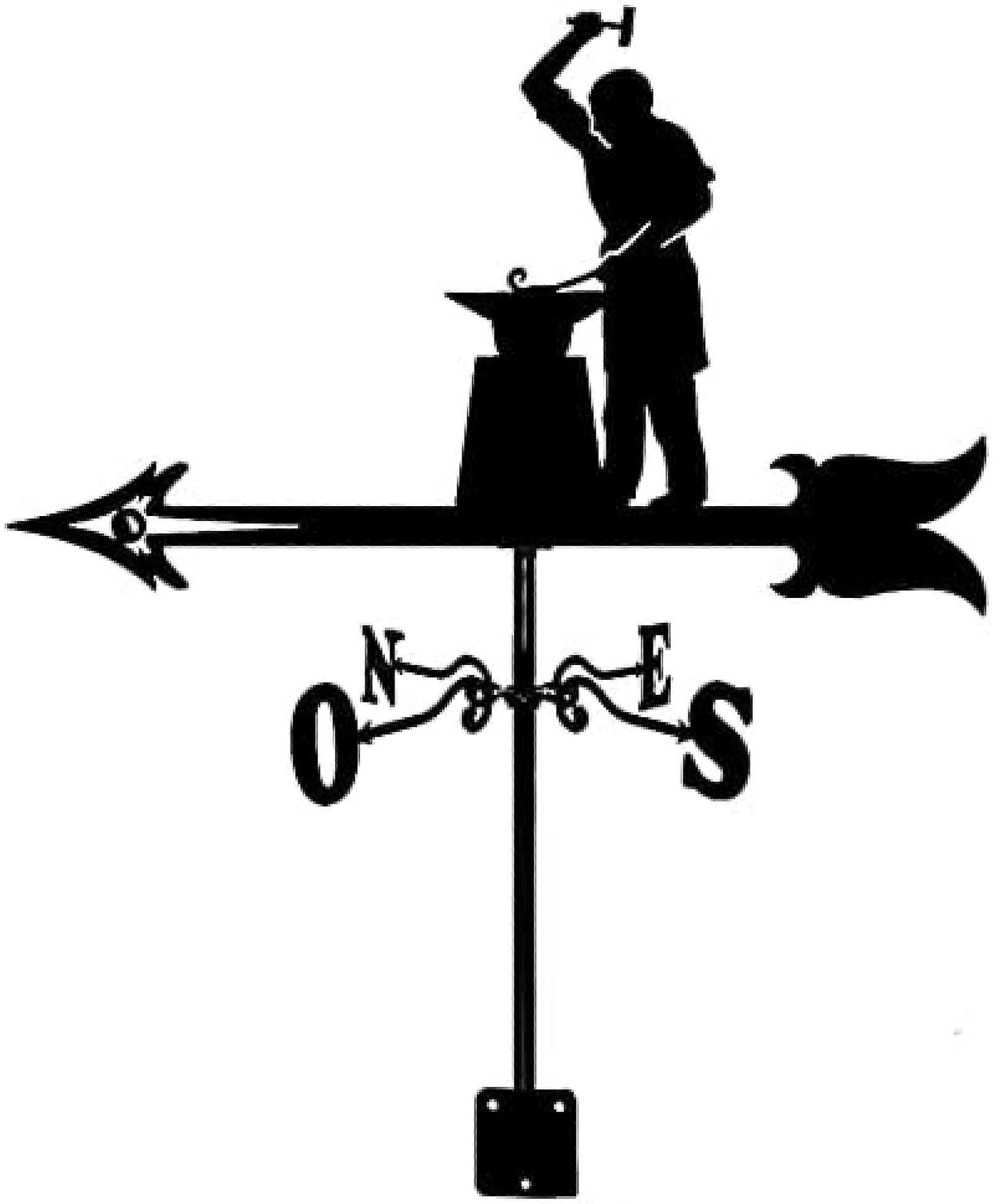 Weather Vane for Roofs RustResistant Metal Weathervane with Decorative Blacksmith Design