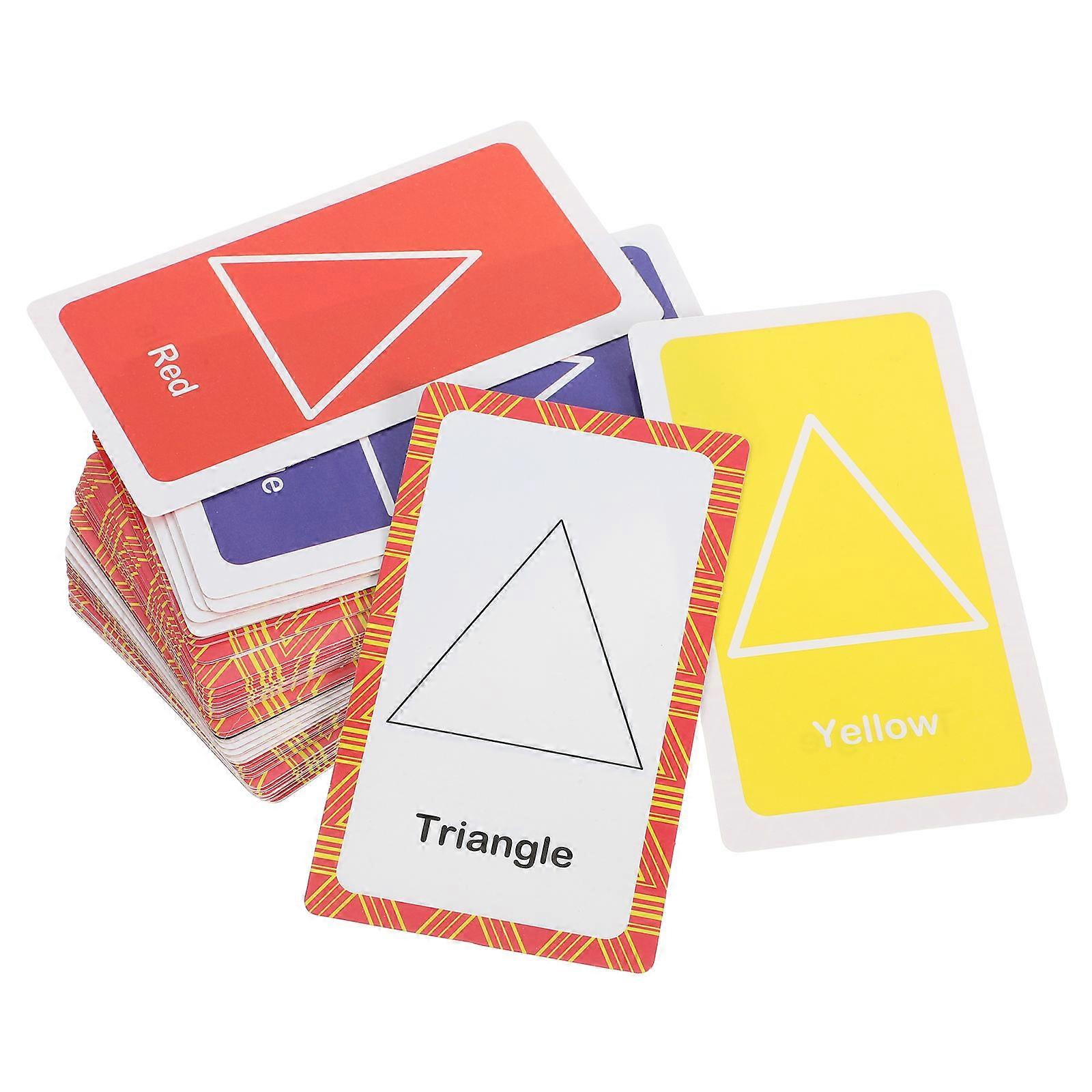 Color Shape Flash Cards Toddler Learning Flash Card for 1Set with Assorted Colors