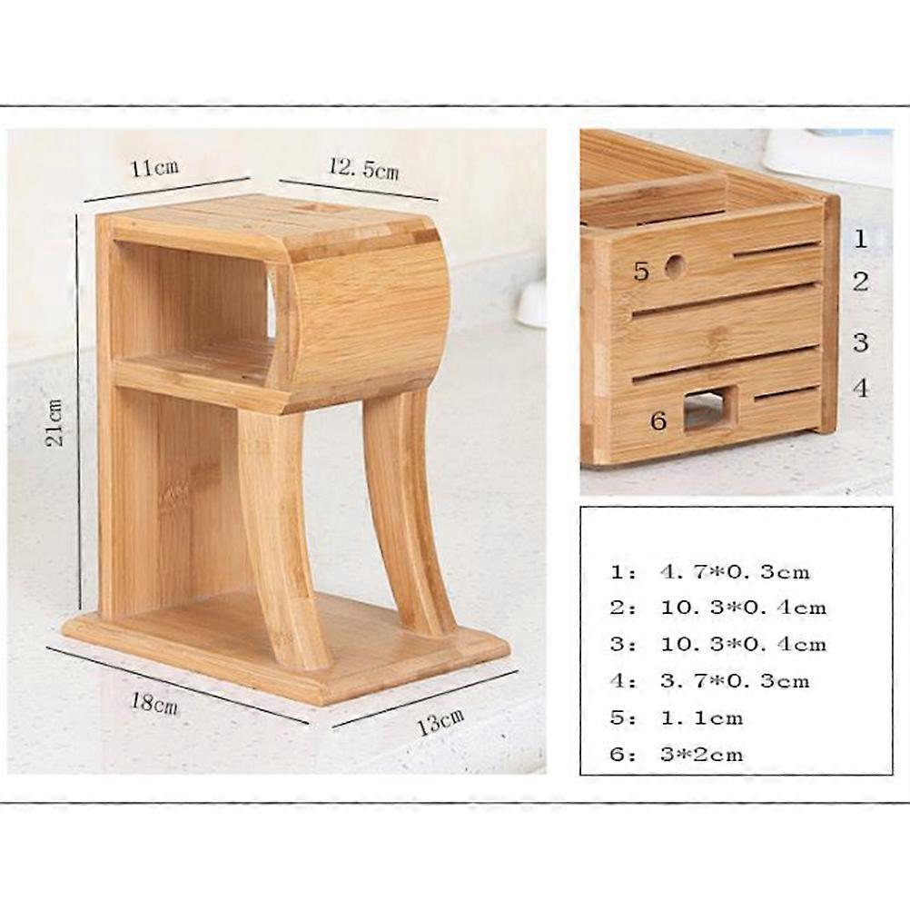 Bamboo Block Storage Rack for Kitchen Use with 6 Slots Holder