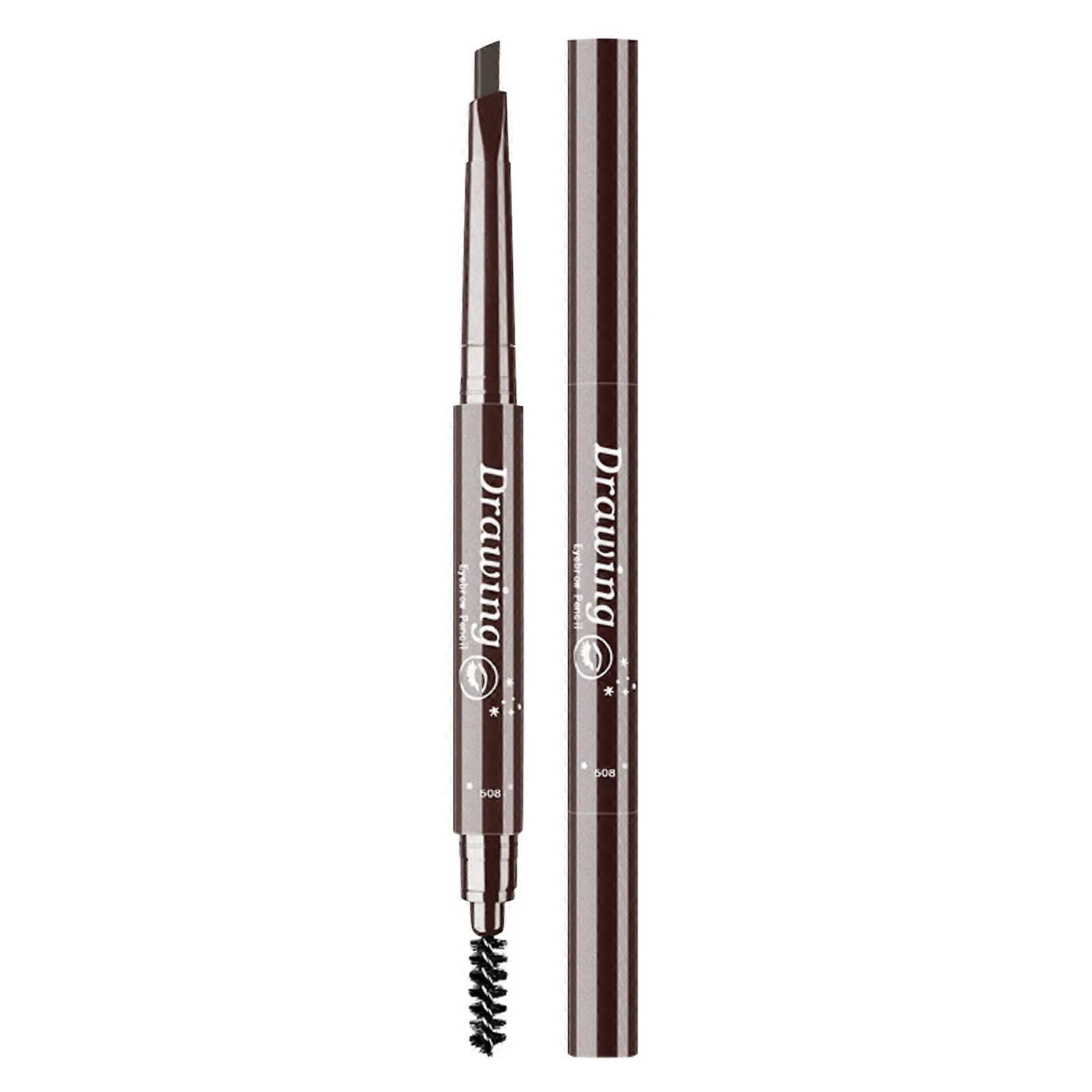 Dual Ended Triangle Tip Eyebrow Pencil with Brush, Retractable Long Lasting Beginner Friendly