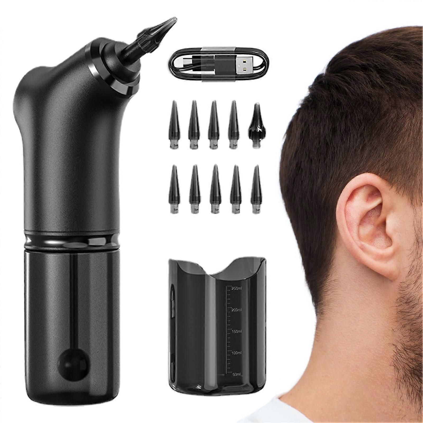 Ear Wax Removal Tool Electric WaterPowered Cleaner with Gentle Pressure and Multiple Tips