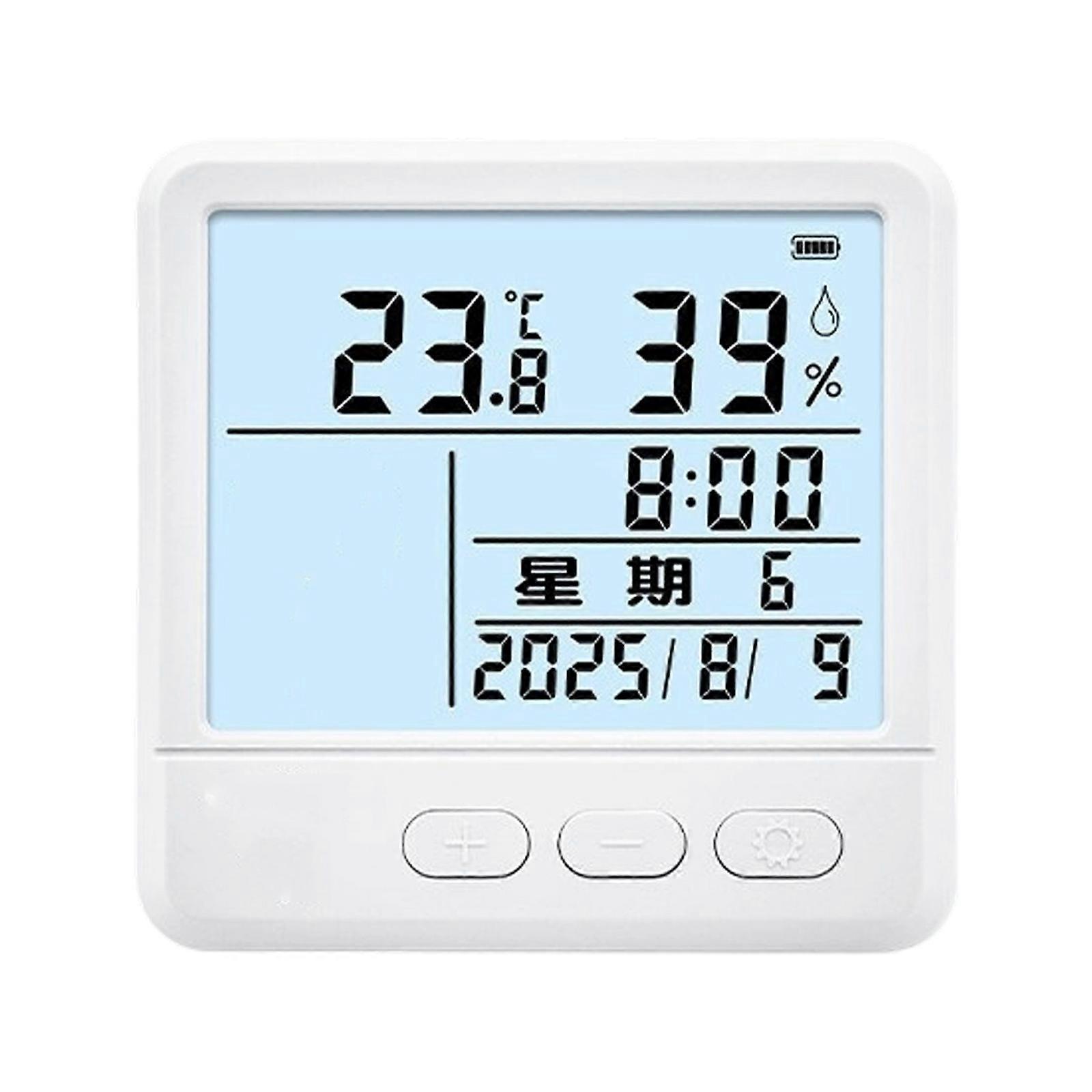 Battery Operated Digital Clock With Temperature Humidity Sensor And Adjustable Celsius Measurement Multicolor