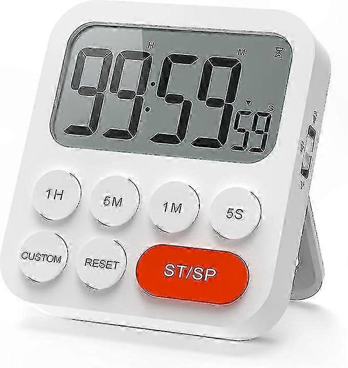 Kitchen Timer, Kitchen Timer, Digital Stopwatch and Countdown Timer with Custom Mode, 3 Volume Levels for Exam, Meeting, Noiseless - 2 AAA Batteries