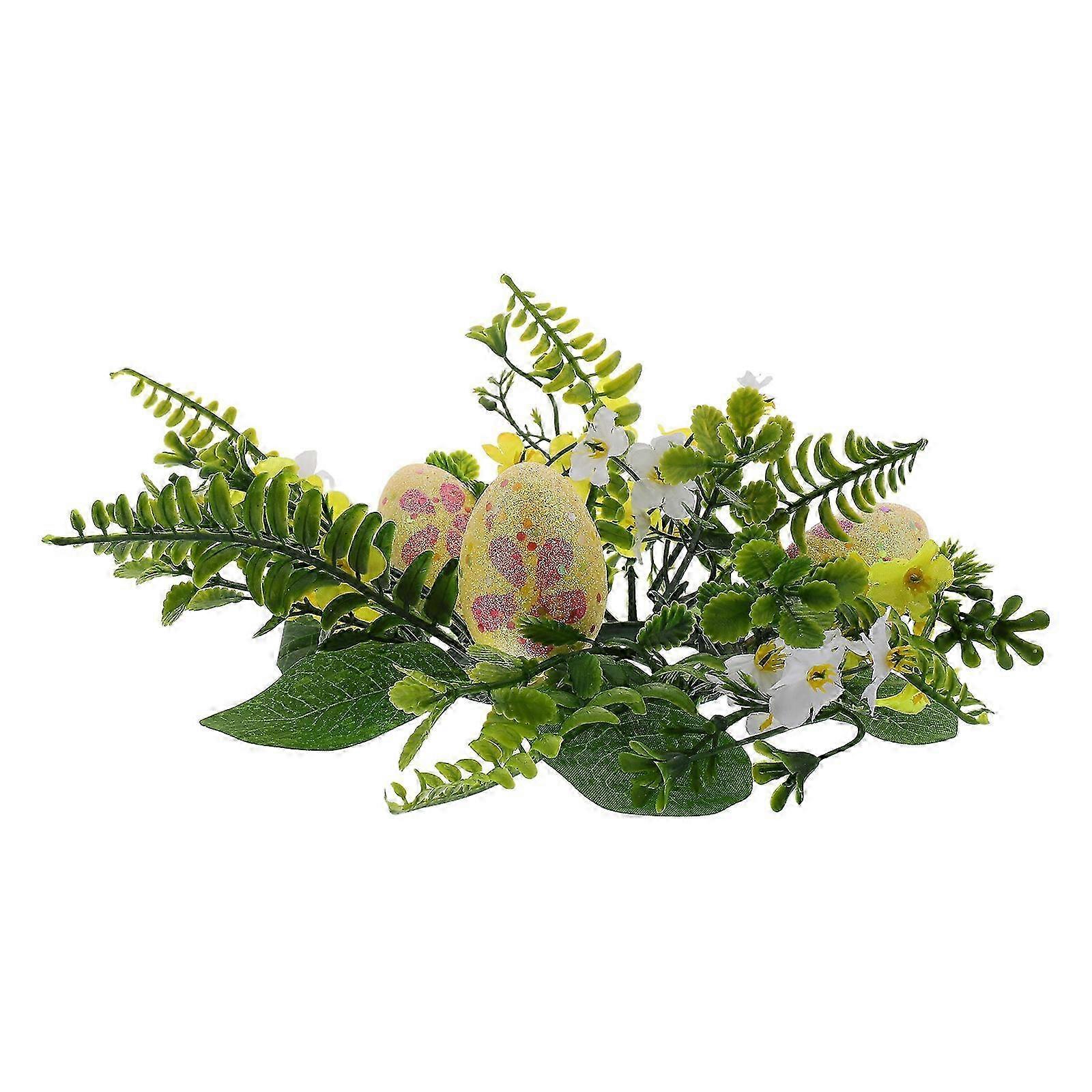 Multi Color Easter Candle Ring Wreath for Spring Home Decor 3Pcs