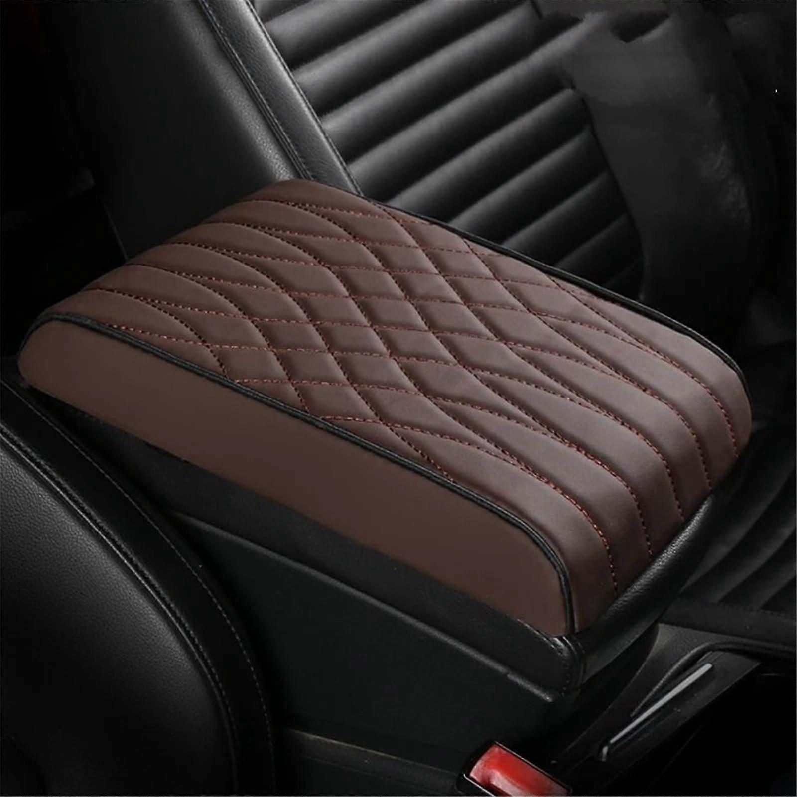 Memory Foam Car Armrest Cushion Booster Pad with Storage ScratchResistant Protector Coffee