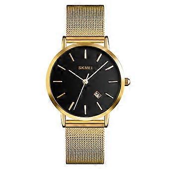 SKMEI 1530 8mm schlanke stilvolle Männer Frauen Quarzuhr Edelstahlarmband Armbanduhr