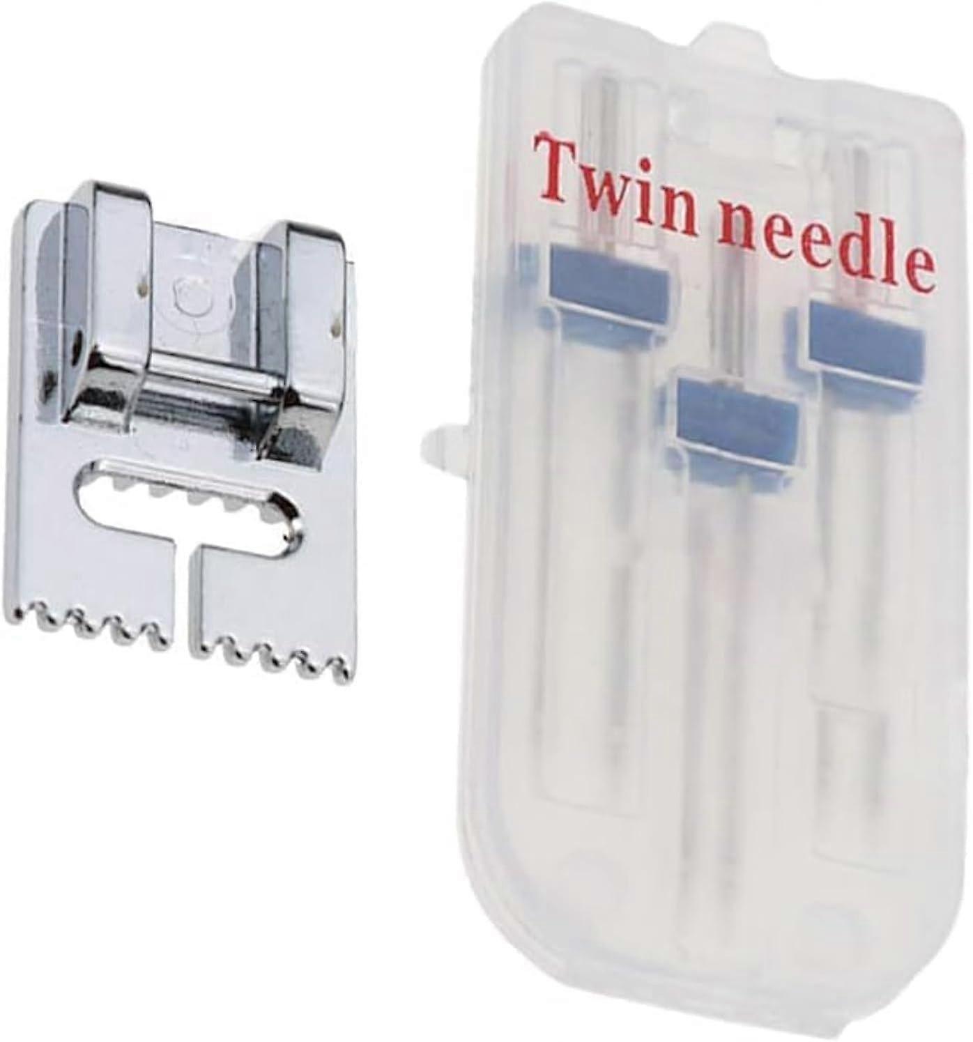 Twin Stretch Sewing Machine Needles Set for Knit Fabrics, Dual Needle Design, Smooth Elastic Stitching